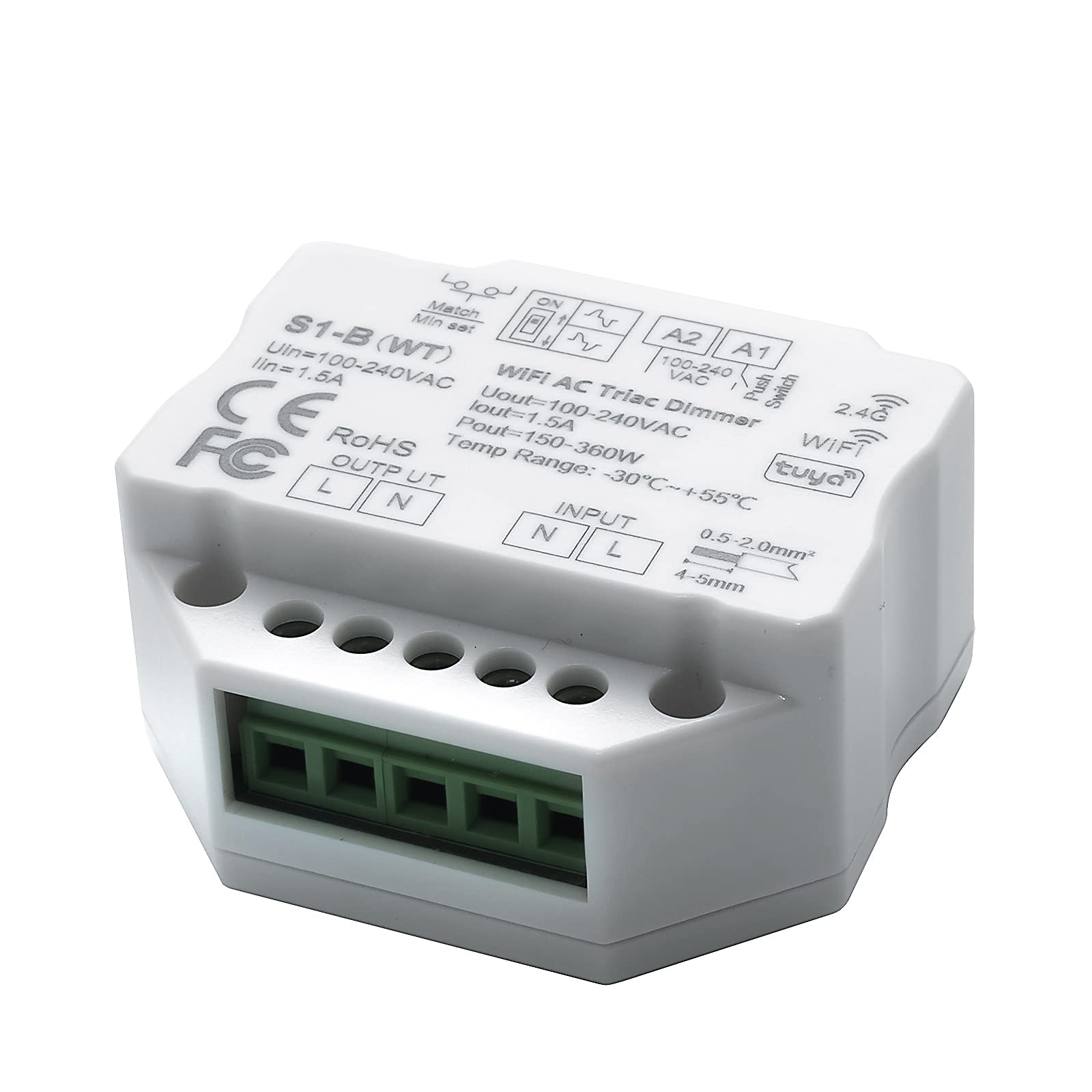 Planetitaly Centralina Triac Dimmer 230V WiFi RF lampade faretti LED interruttore PUSH 360W