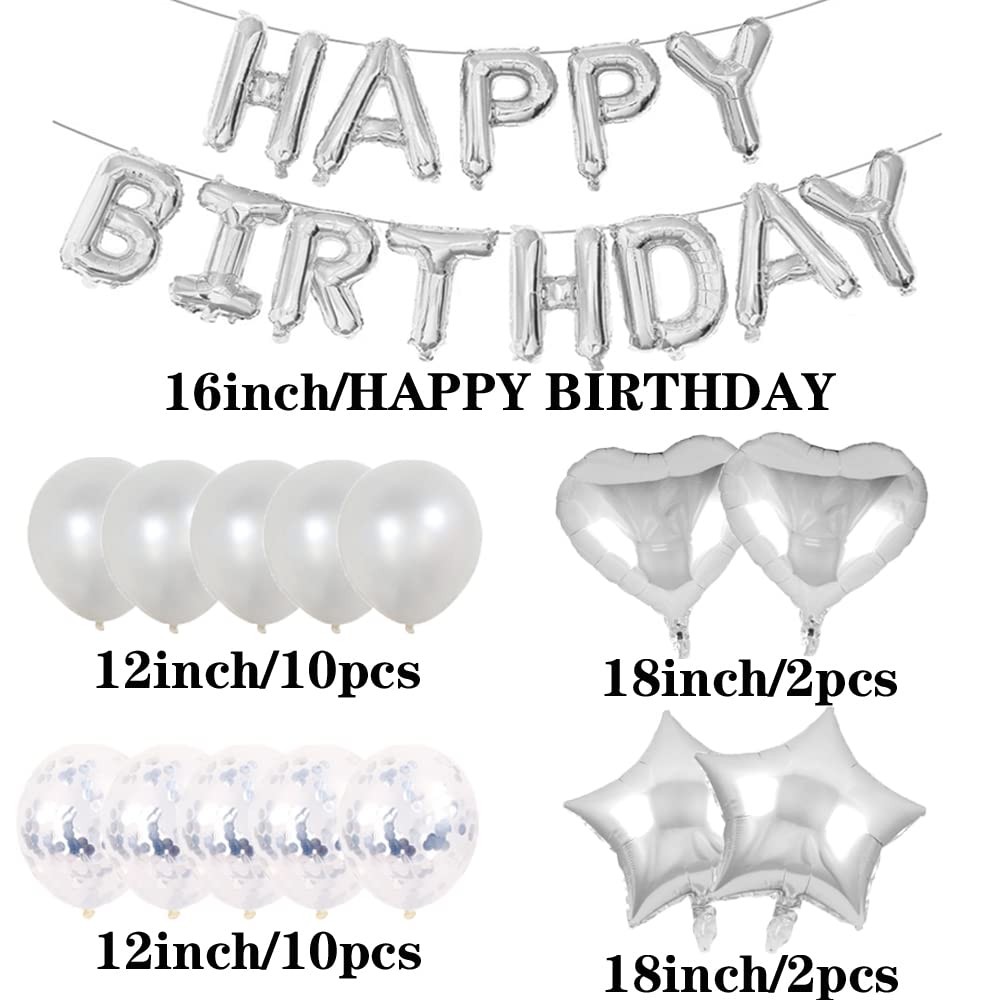 Sweet 13th Birthday Party Decorations - Silver Number 13 Balloon Set With Confetti & Latex Balloons - View #3