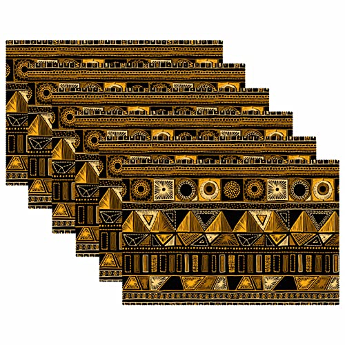 Sets de table anti-tache géométriques dorés pour protéger la table des plats chauds