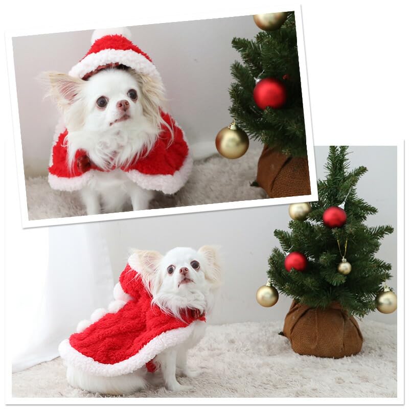 犬の衣装のクリスマスのペットの服 グリーン ポンチョ風