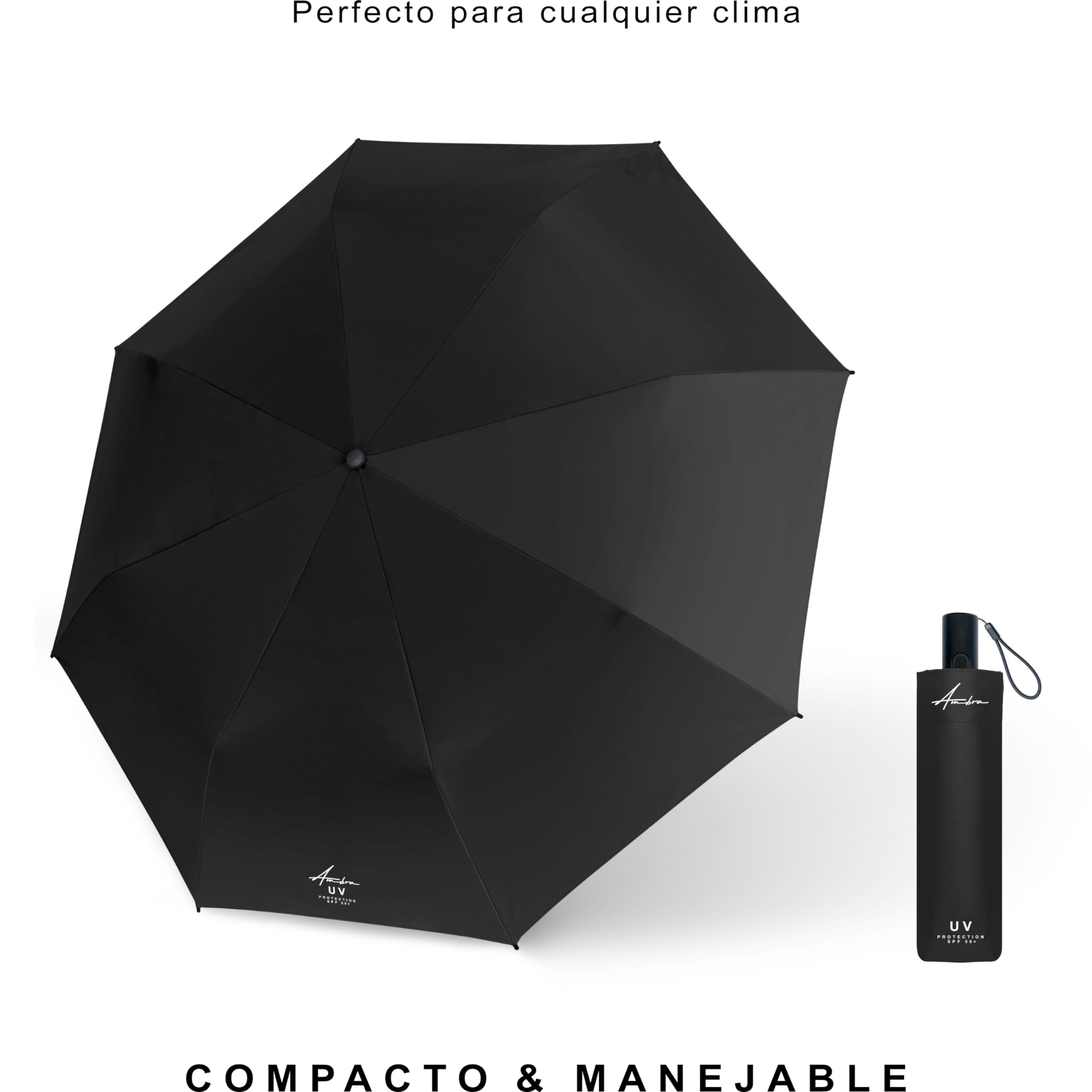 Paraguas plegable y antiviento, umbrella para hombre y mujer