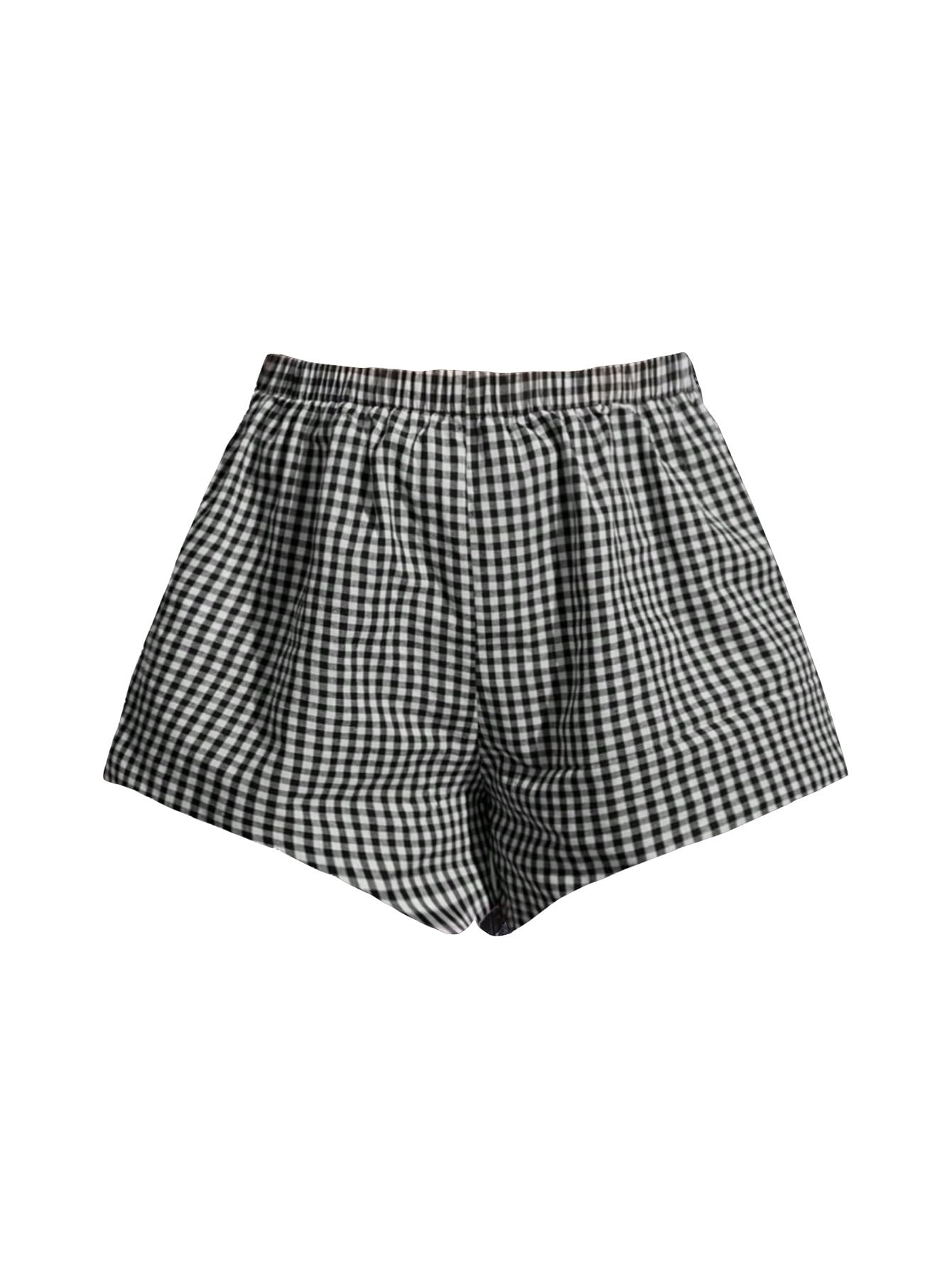 Oyoangle Womens Plus Size Plaid Pajama Shorts Elastic Waisted