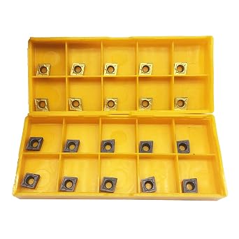 CCMT21.51 CCMT21.52 CCMT32.51 CCMT32.52 CCMT432 Carbide Turning Inserts CCMT Insert Mutilayer Coated CNC Lathe Inserts for Lathe Turning Tool Holder Cut Off Tools, 10 Pcs CCMT21.51 Yellow