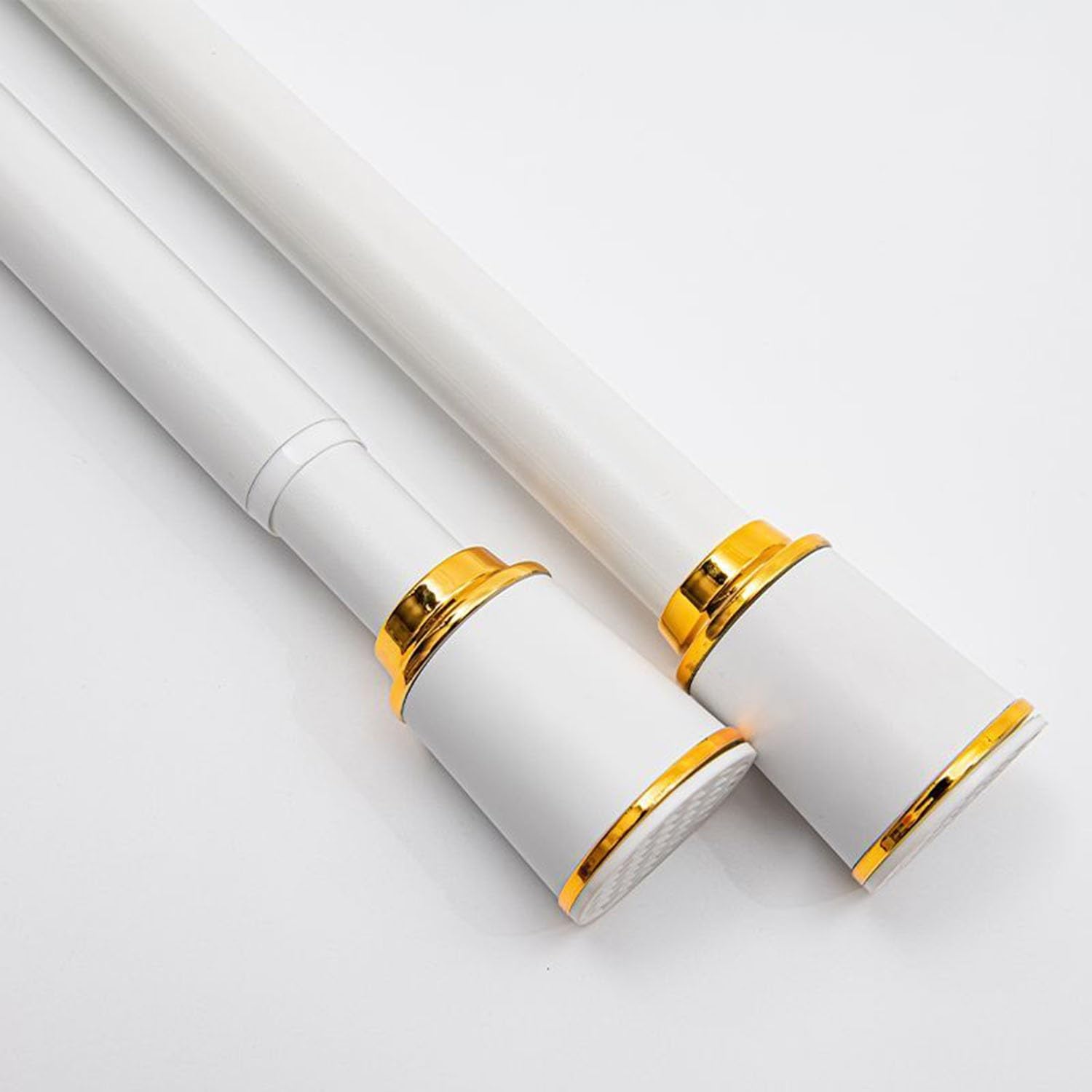 GLDYTVF Heavy-Duty Expandable Shower Curtain Rod 40-500 cm - No Drill Telescopic Room Divider for Bathroom Bedroom & Balcony - Adjustable White Rod (0.4m-0.55m)