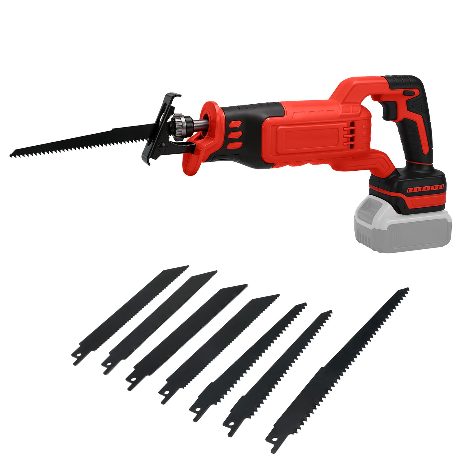 Roadtime Cordless Reciprocating Saw for Milwaukee 18V Batteries (No Battery), Brushless Motor 0-3200 RPM Variable Speed Electric Saw with 8 Blades for Cutting PVC/Wood/Metal