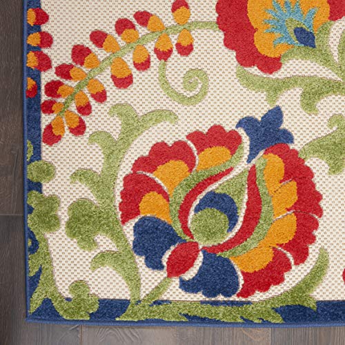 Nourison Aloha Indoor/Outdoor Multicolor 2'3" X 8' Area-Rug, Easy-Cleaning, Non Shedding, Bed Room, Living Room, Dining Room, Deck, Backyard, Patio (2X8) #TOP4