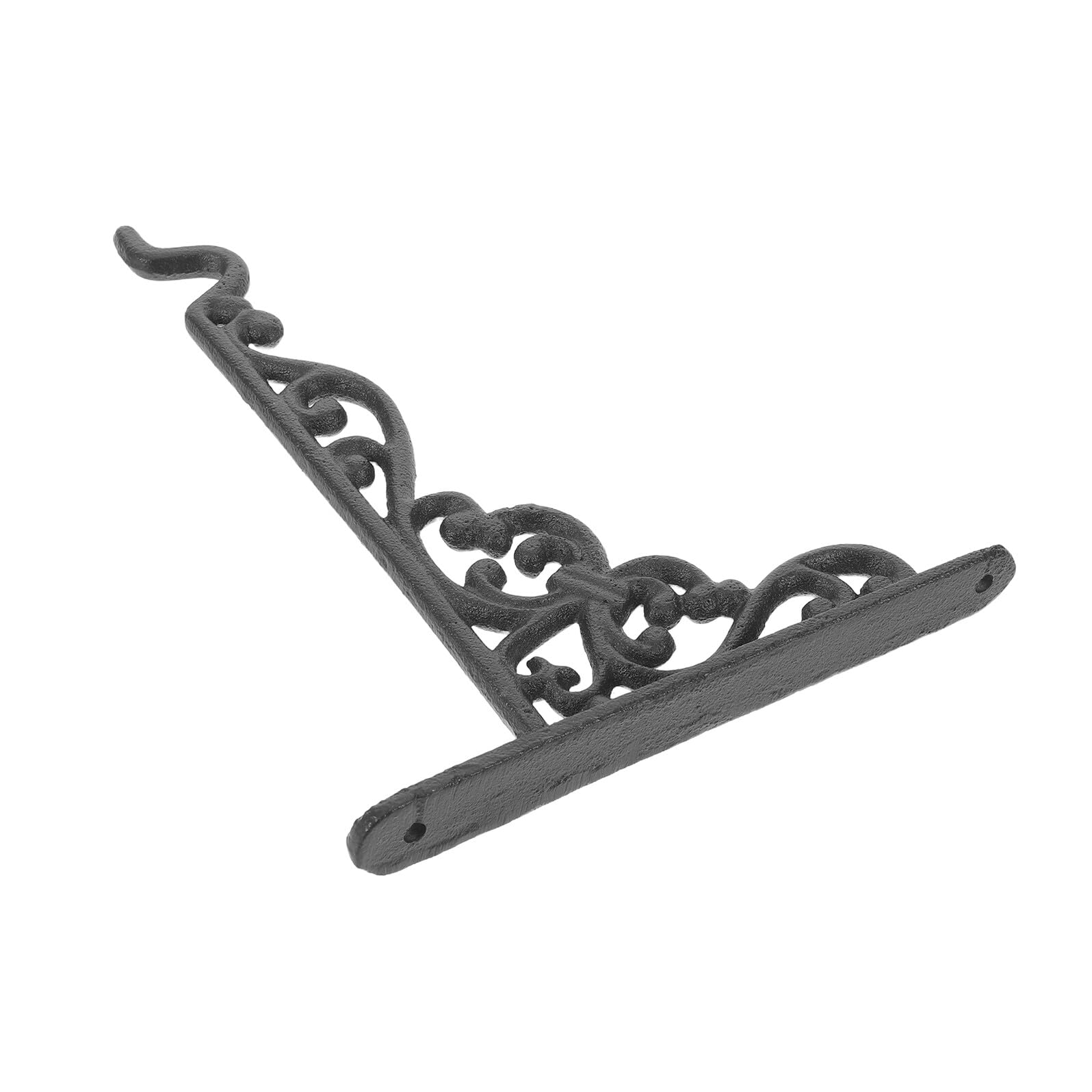 ibasenice Crochet en Fonte Noir Vintage pour Jardinières Suspendues, Support Robuste avec Vis et Écrous, pour Jardin et Extérieur, Maintien Sécurisé des Pots Métalliques