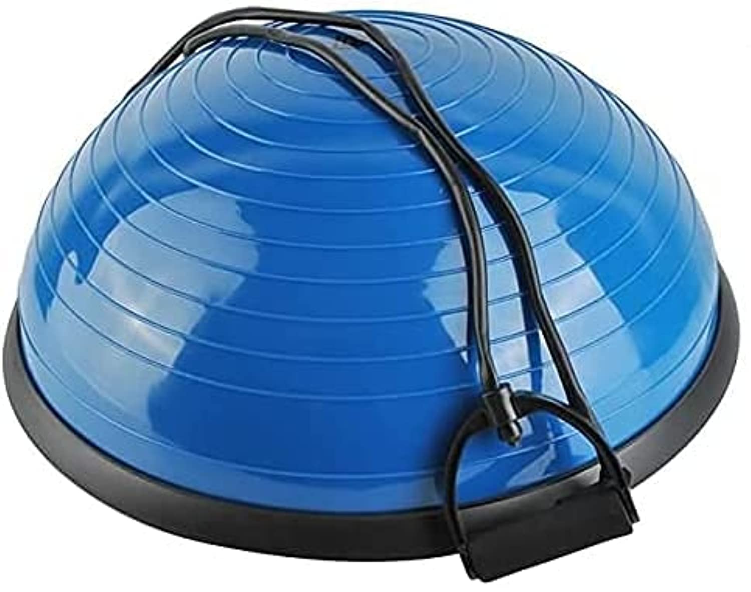 Exercise Ball, Balance Ball with Resistance Bands, Stability Workout, Half Ball Balance Trainer Bonus Pump for Yoga Fitness (Blue)