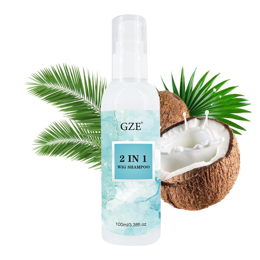 GZE 2 IN 1 Wig Shampoo and Conditioner | Gentle Clean & Condition for Synthetic & Human Hair Wigs | Prolong Shine Prevent Frizz & Tangles