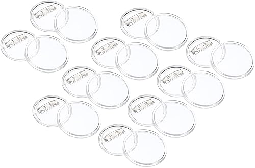 PATIKIL Insignia de botón acrílico de 144 pulgadas juego de 10 insignias de botones redondos en blanco para suministros de manualidades insignias de