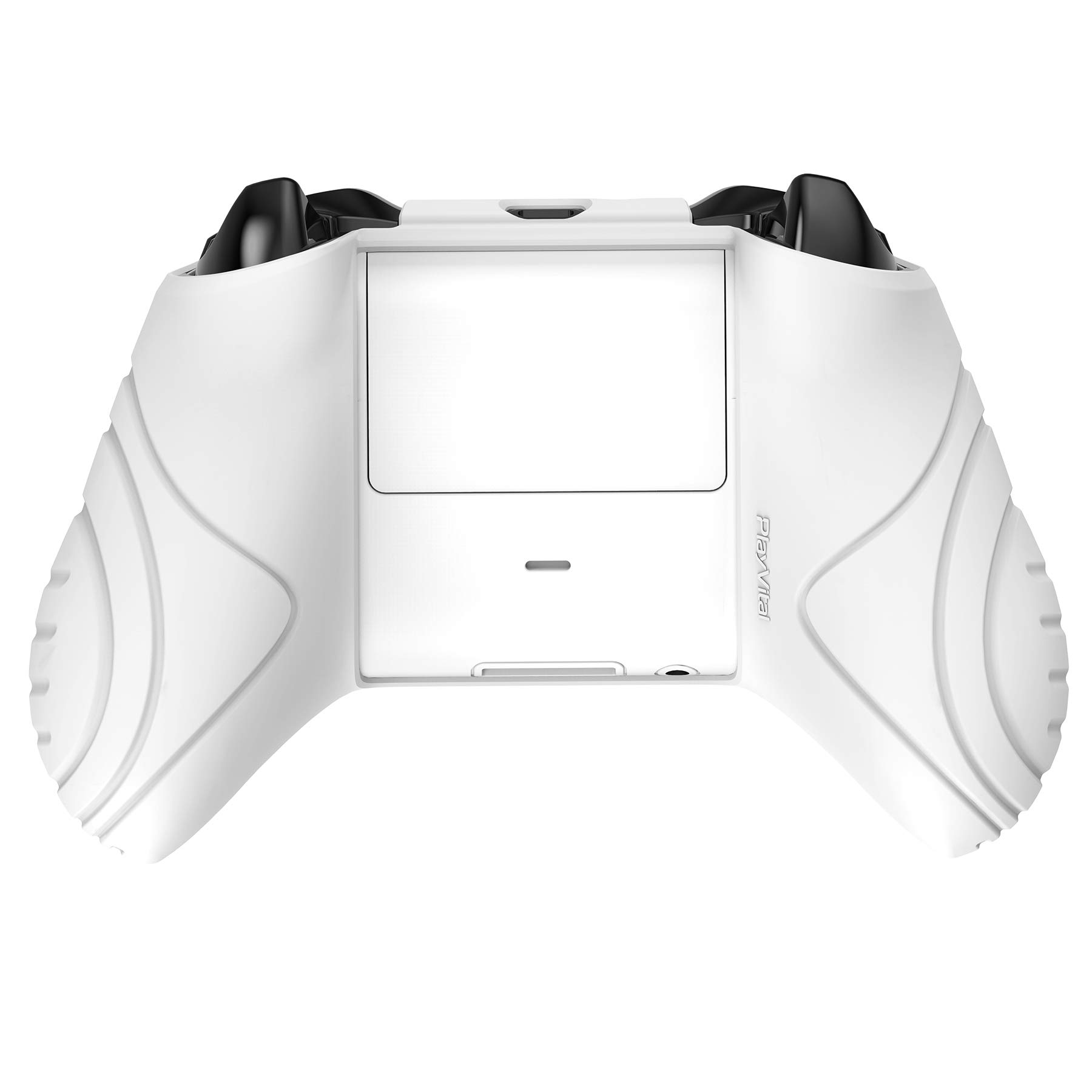PlayVital Funda de Silicona para Xbox One S/X - Cubierta de Goma, Protector Antideslizante de Tacto Suave, Carcasa con 2 Tapas de Joystick, Protección Completa para Mando (Blanco)