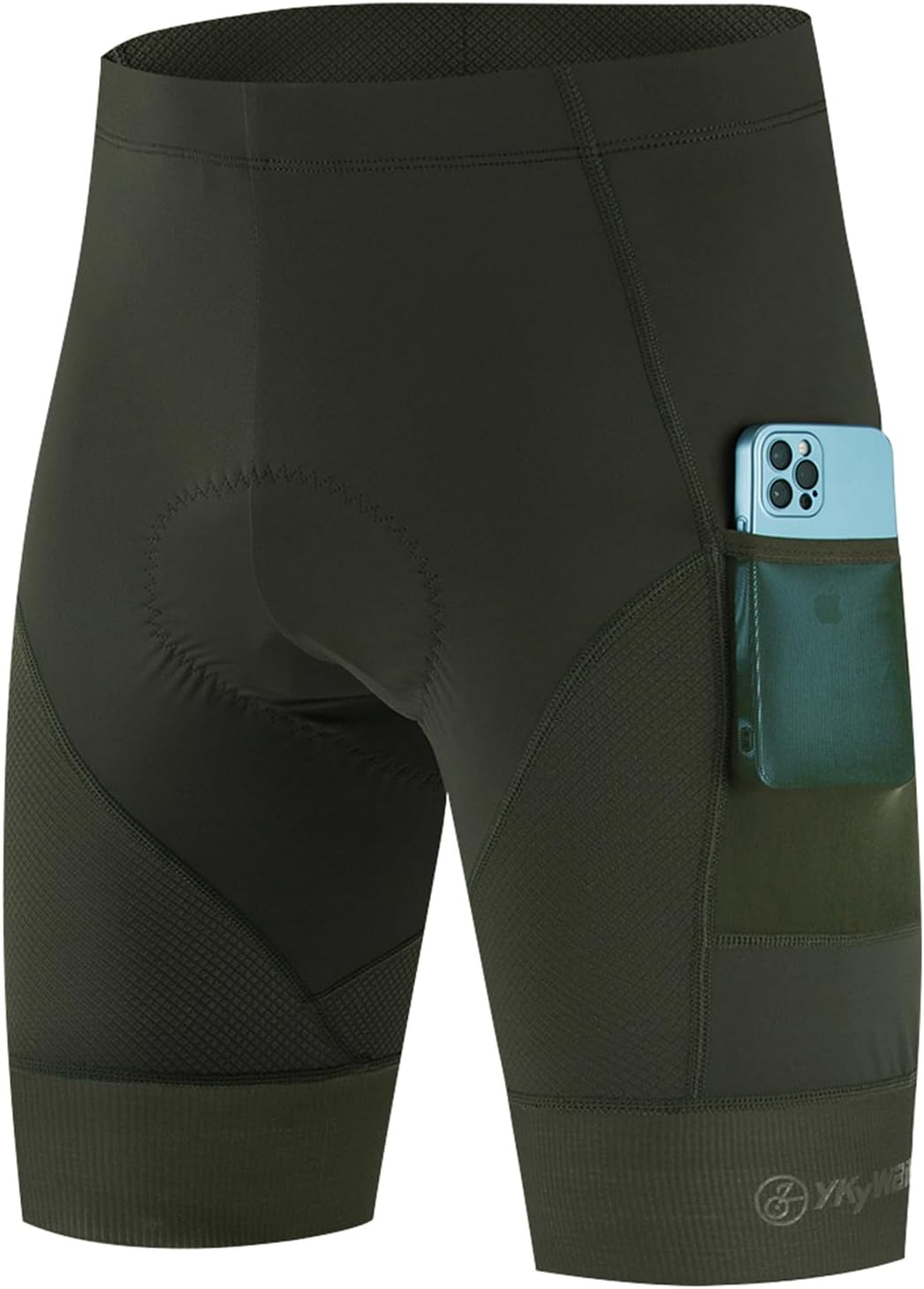 YKYWBIKE Cycling Shorts Men with Pockets,4D Padded Bike Shorts for Men,Biker Short UPF 50+ MTB Bicycle Road Biking Short
