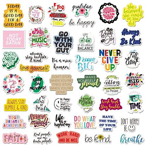 Blinkeen 200Pcs Inspirational Words Stickers Pack,Motivational Quote Stickers For Teens And Adults,Vinyl Decals For Hydroflask Water Bottles Book Macbook Laptop Phone Case #TOP3