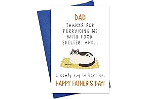 Cat Dad Fathers Day Card Funny Father's Day Card for Cat Dad...