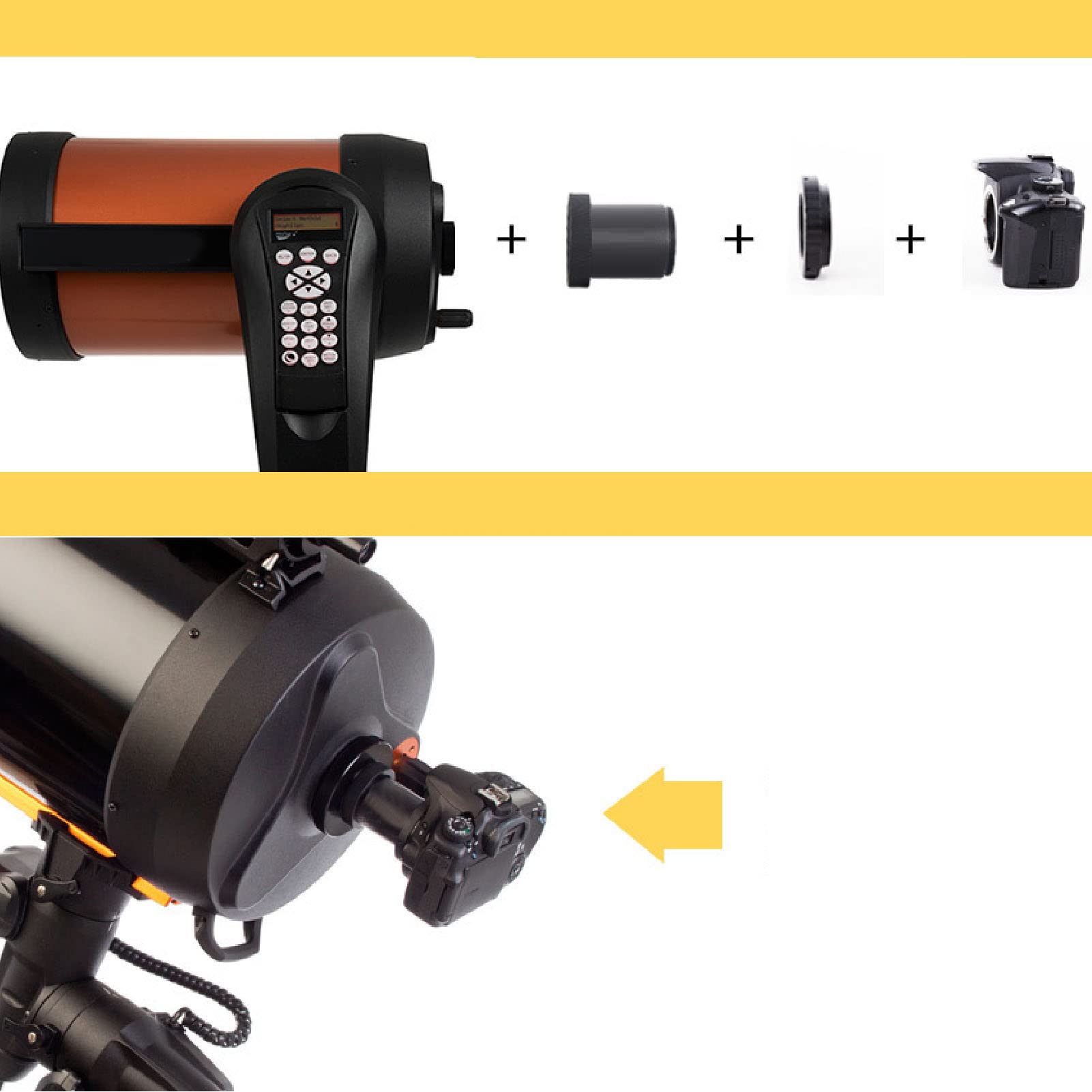 Telescope Camera Adapter, M42x0.75mm Electronic Telescope Eyepiece to T2 Adapter Ring Planetary Camera for Telescope for DSLR A Mount Camera