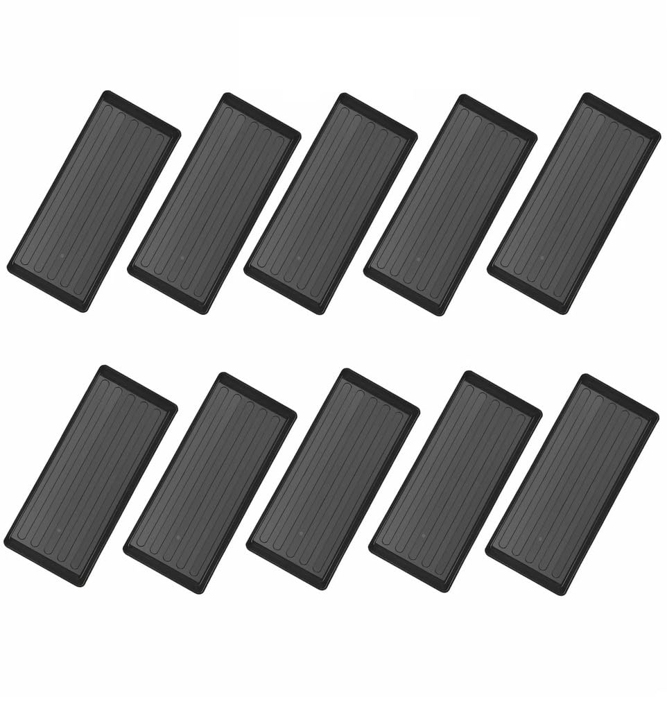 Homion Black Grow Bag Tray Heavy Duty Plant 10 X Trays For Seedlings Pots & Grow Bags Waterproof Seed Tray Drip Tray For Indoor & Outdoor Gardening Greenhouse Growbag Planting 100 X 40 Reusable Tray (10)