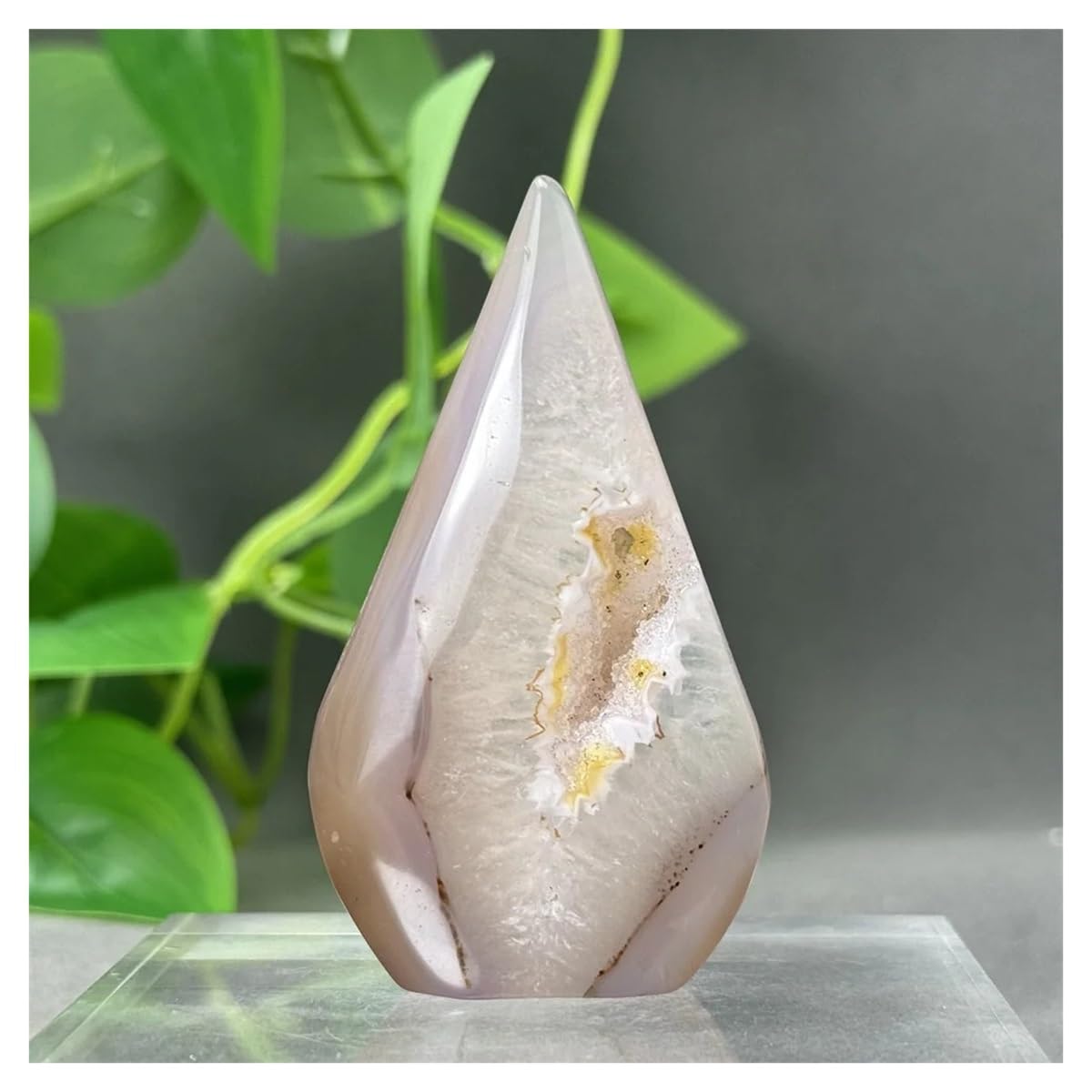 Géode d'agate rose violette, cadeau idéal en pierre de cristal naturelle