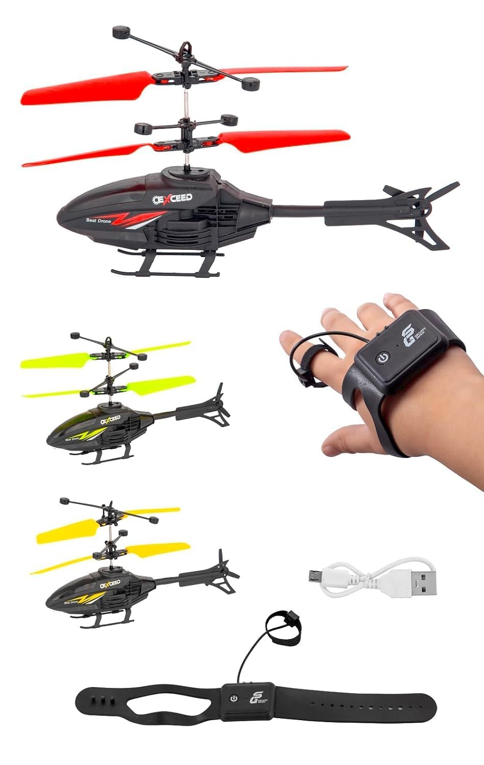 SHIVI Heli Outdoor and Indoor Flying Helicopter with Hand Induction Watch | Electronic Radio RC Remote Control Toy | Charging Helicopter with 3D Light LED Light (B0DGTJS52B) Amazon Price History, Amazon Price Tracker