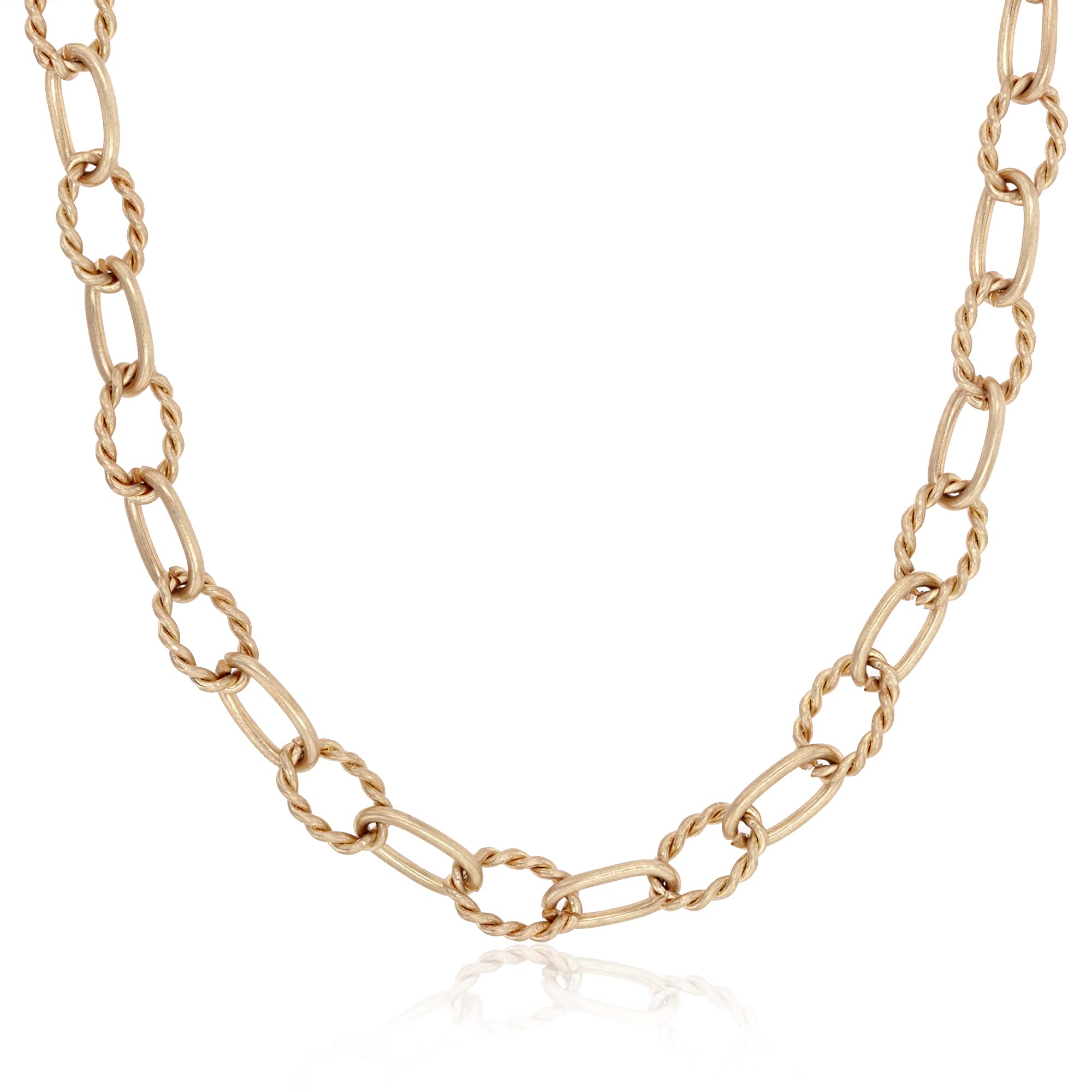 POMINA Worn Gold Silver Thick Chunky Fashion Chain Necklace Carabiner Lock Pendant Paperclip Link Cuban Chain Necklace for Women Men