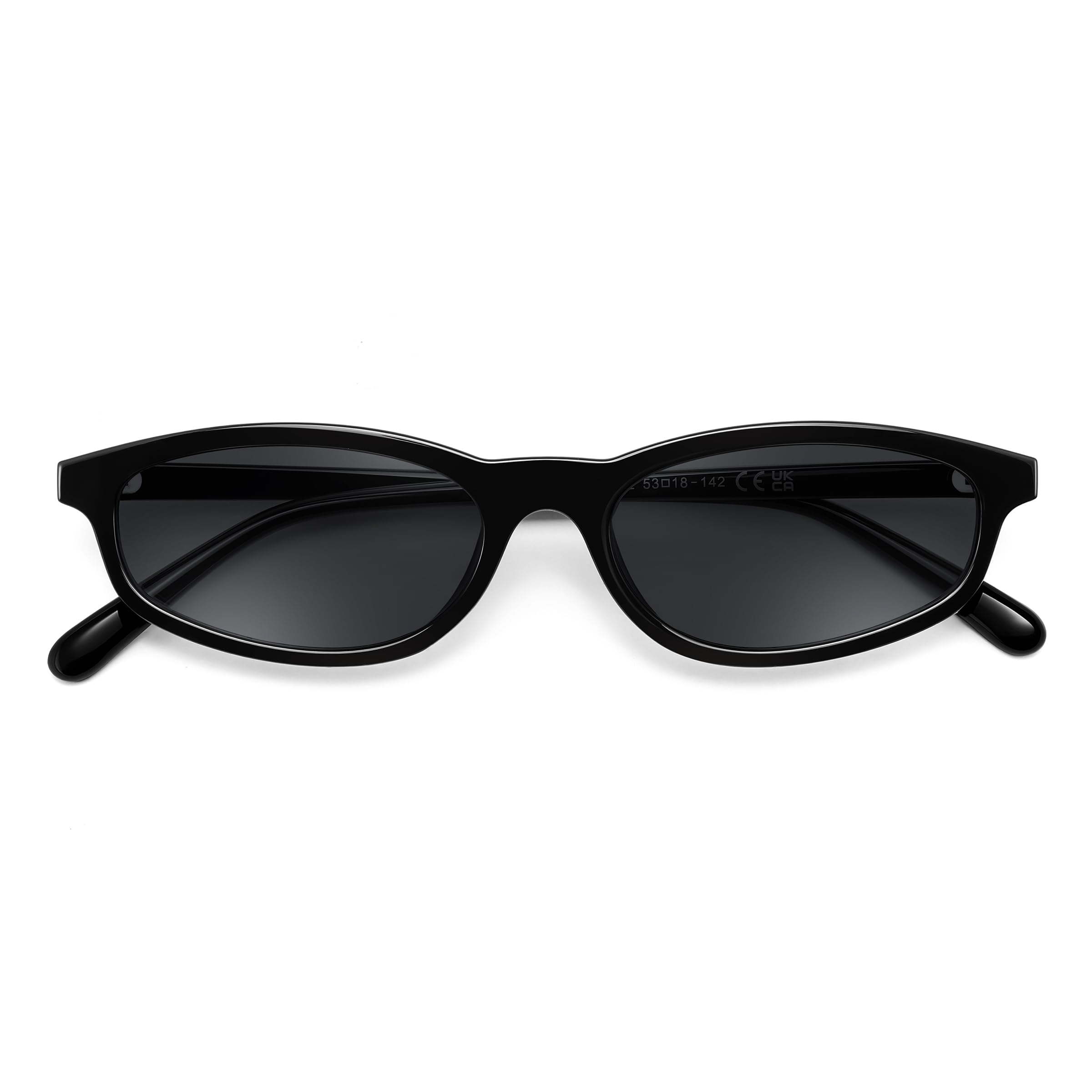 FEISEDY Small Oval Sunglasses for Women Men Cat Eye 90s Y2k Sunnies Lightweight Narrow Shades Trendy Glasses B9169