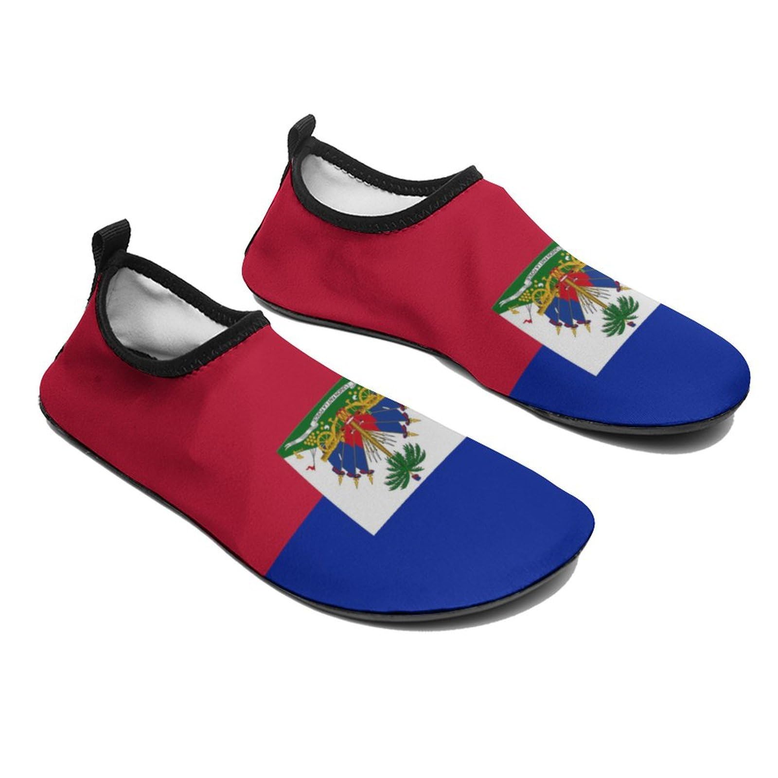 Haiti Flag Haitian Water Shoe Menswomen Quick Dry Water Sock Slip-on Elastic Aqua Socks Lightweight Kayak Shoes for Swim Surf Travel Non Slip Indoor Outdoor Walking