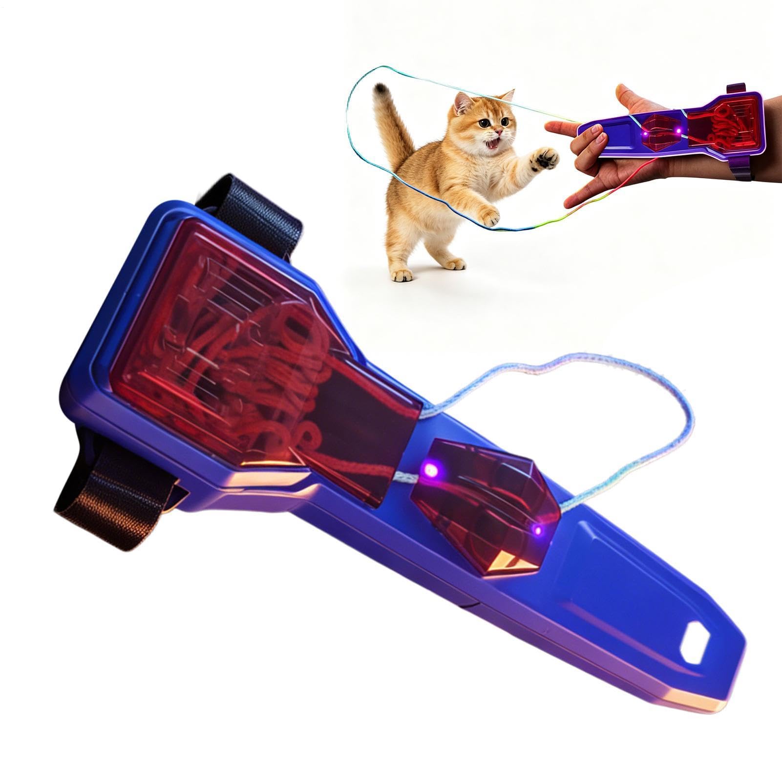 Web Slinger, Glow Electric String Launcher Toy, High Speed Propeller Toy, Rope Loop Toys, Automatic Web Shooter Outdoor Device Rechargeable for Kids, Boys Girls, Garden, Backyard, Park Beach