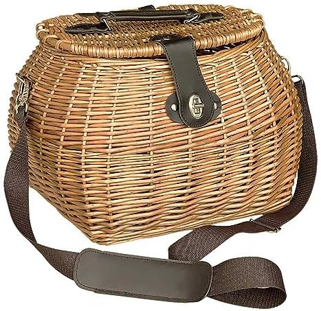 Cestino Per Cani Marcus In Vimini XL - Con Griglia Metallica E Cuscino Per Bicicletta