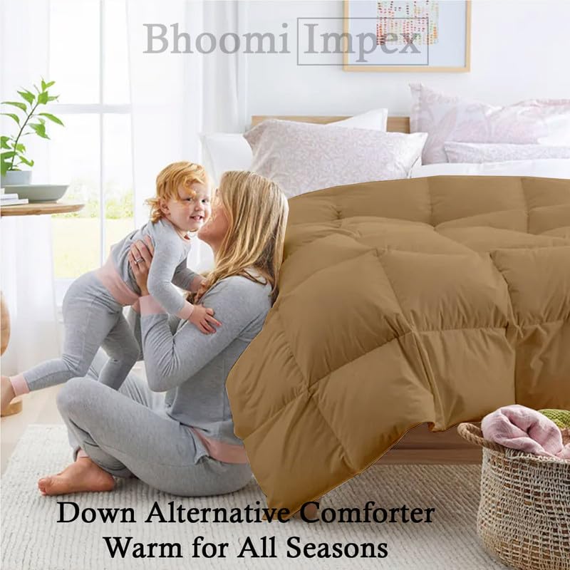 Image of Down Blanket, Extra Lightweight Summer Comforter for Double Bed | 100 GSM Ac Comforter Super Soft Fluffy ComforterDouble Bed Comforter | Dohar | Duvets |Soft Microfiber Fabric (100 GSM, Taupe)