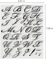 Vista 2 de Capital - 26 sellos transparentes del alfabeto, tarjetas de silicona con sentimientos, 26 letras del alfabeto, sellos transparentes para decoración