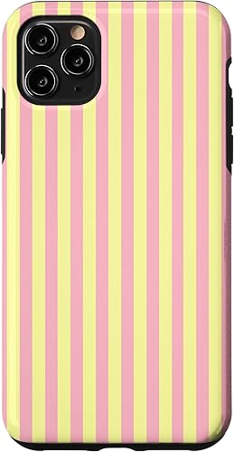 Miniatura 12 de Funda para iPhone 13 con rayas verticales de color amarillo pastel y rosa