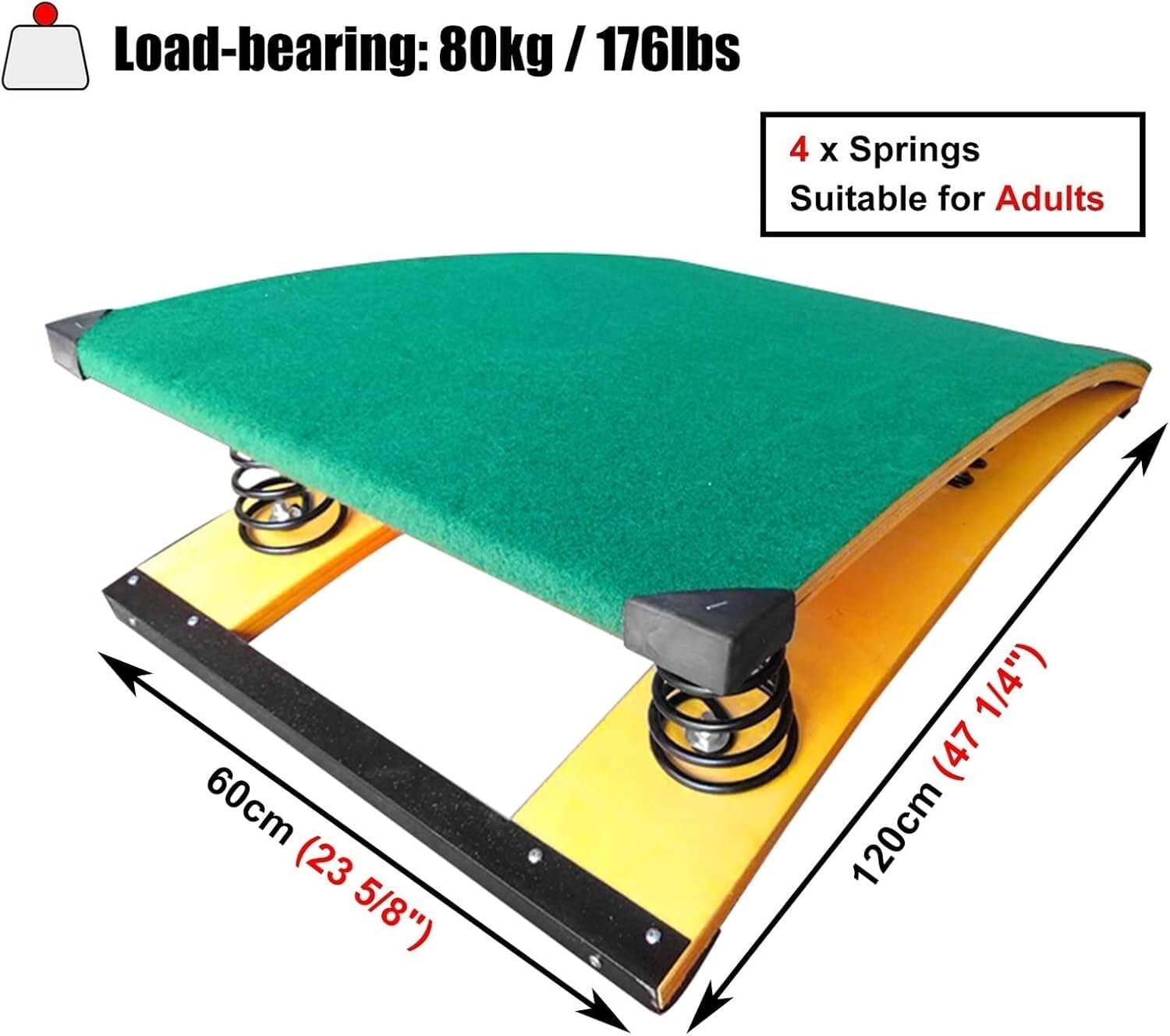 High Jump Spring Board Heavy Duty Spring Board Sport Equipment Strong Bearing Capacity Vault Equipment for Gymnastics Preschool Classes No Assembly Required Landing practice art project assisted sprin