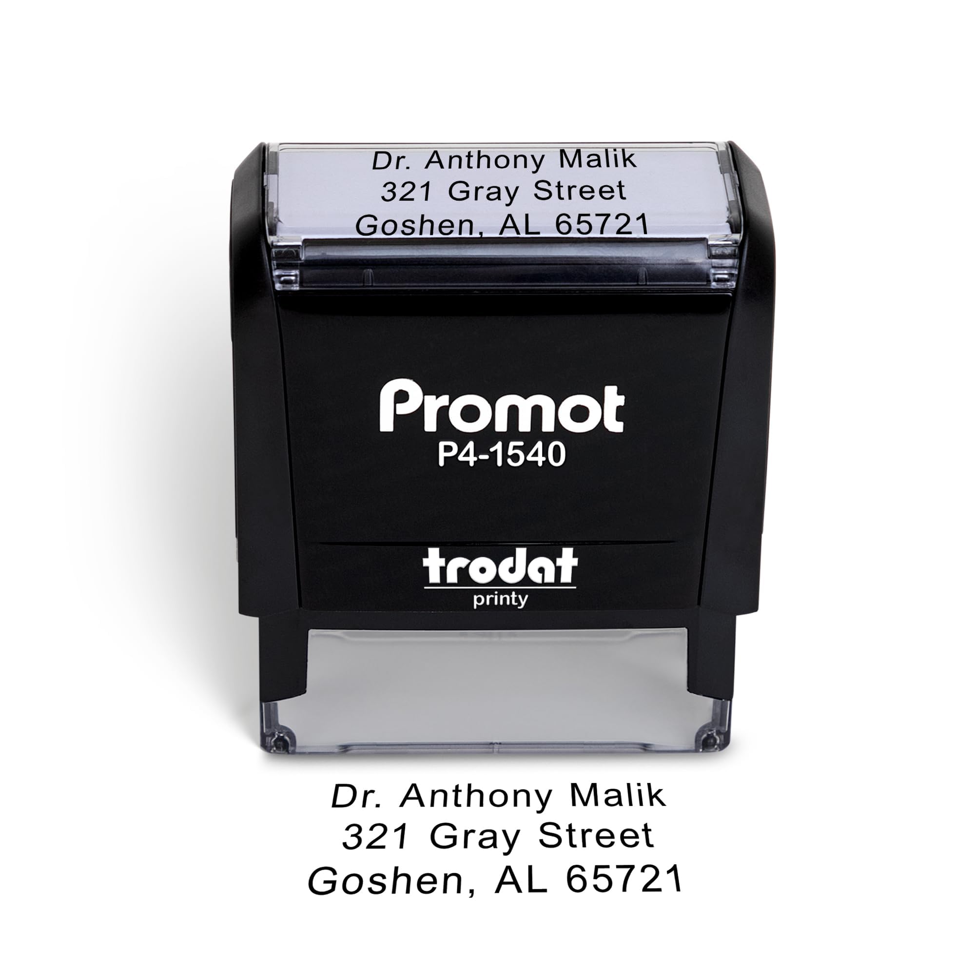 Promot Small Custom Self Inking Stamp up to 3 Lines - Name, Address, Office or Business Use