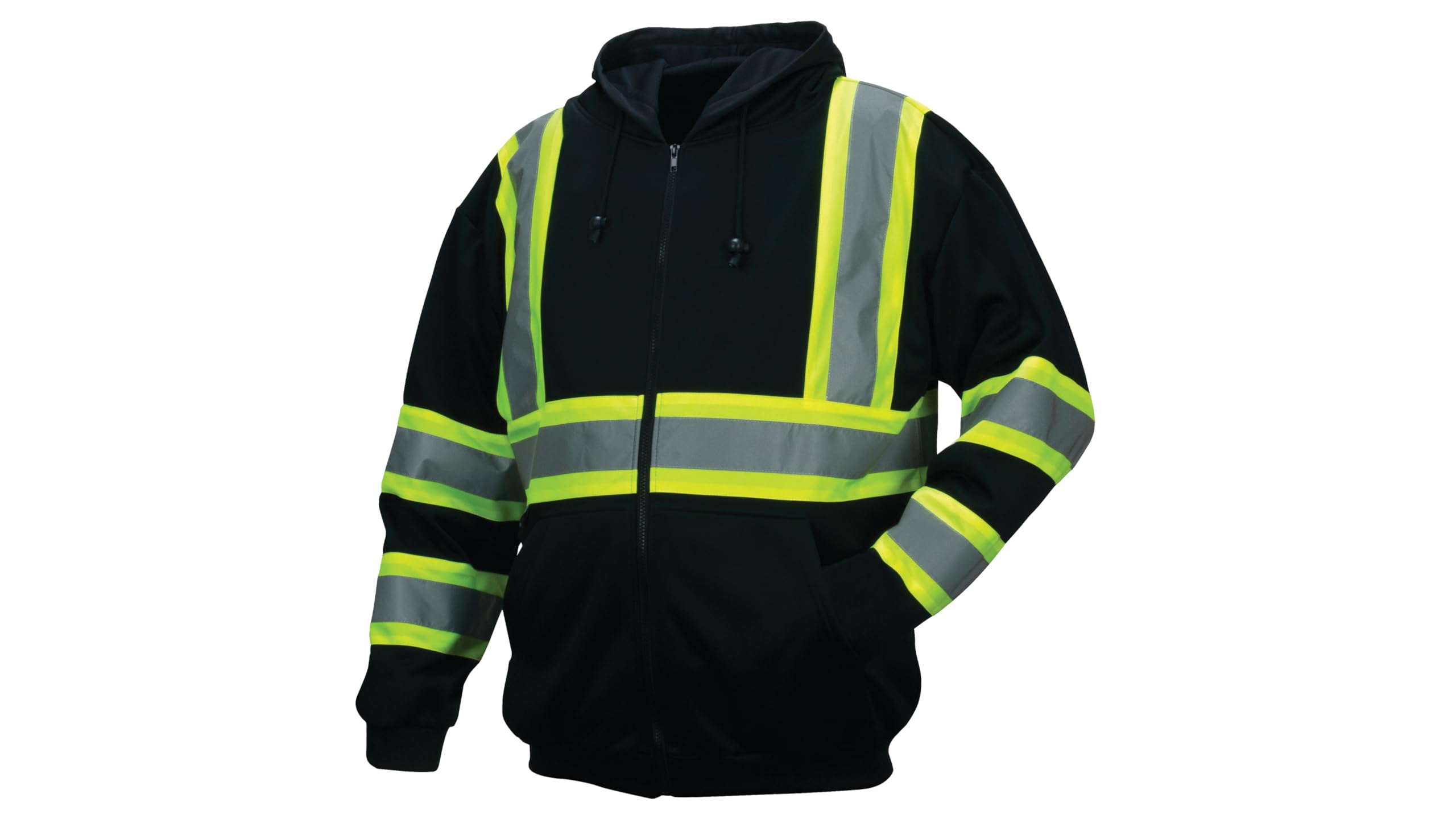Safety RSZH34 Series Enhanced Visibility Black Sweatshirt ANSI Type 0 Class 1 With Reflective Contrasting Tape Size M