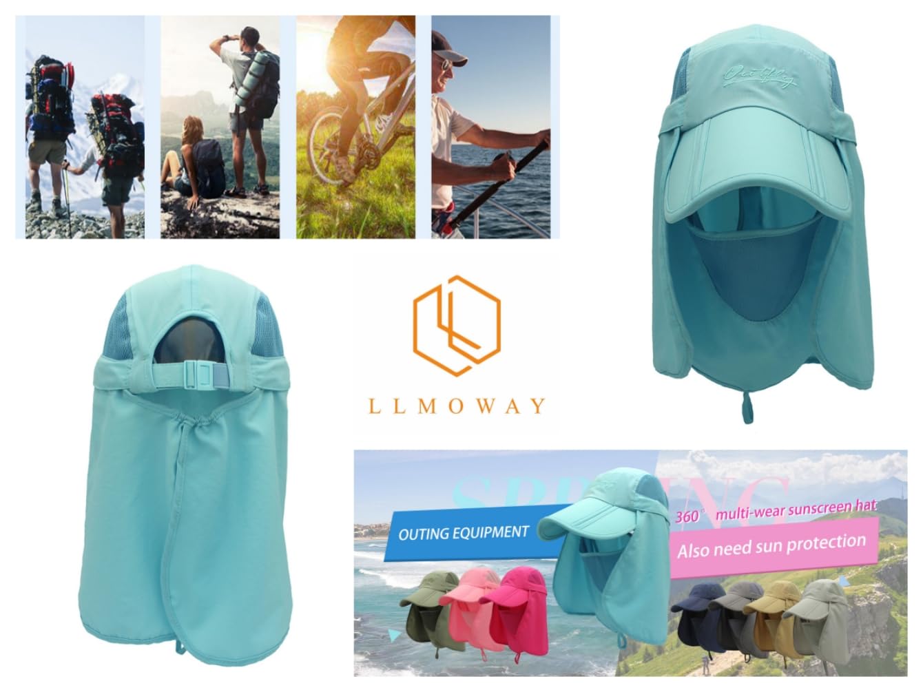 Sombrero de pesca con protección solar para hombre, mujer, niños, safari, de secado rápido, Cielo Naturaleza 6