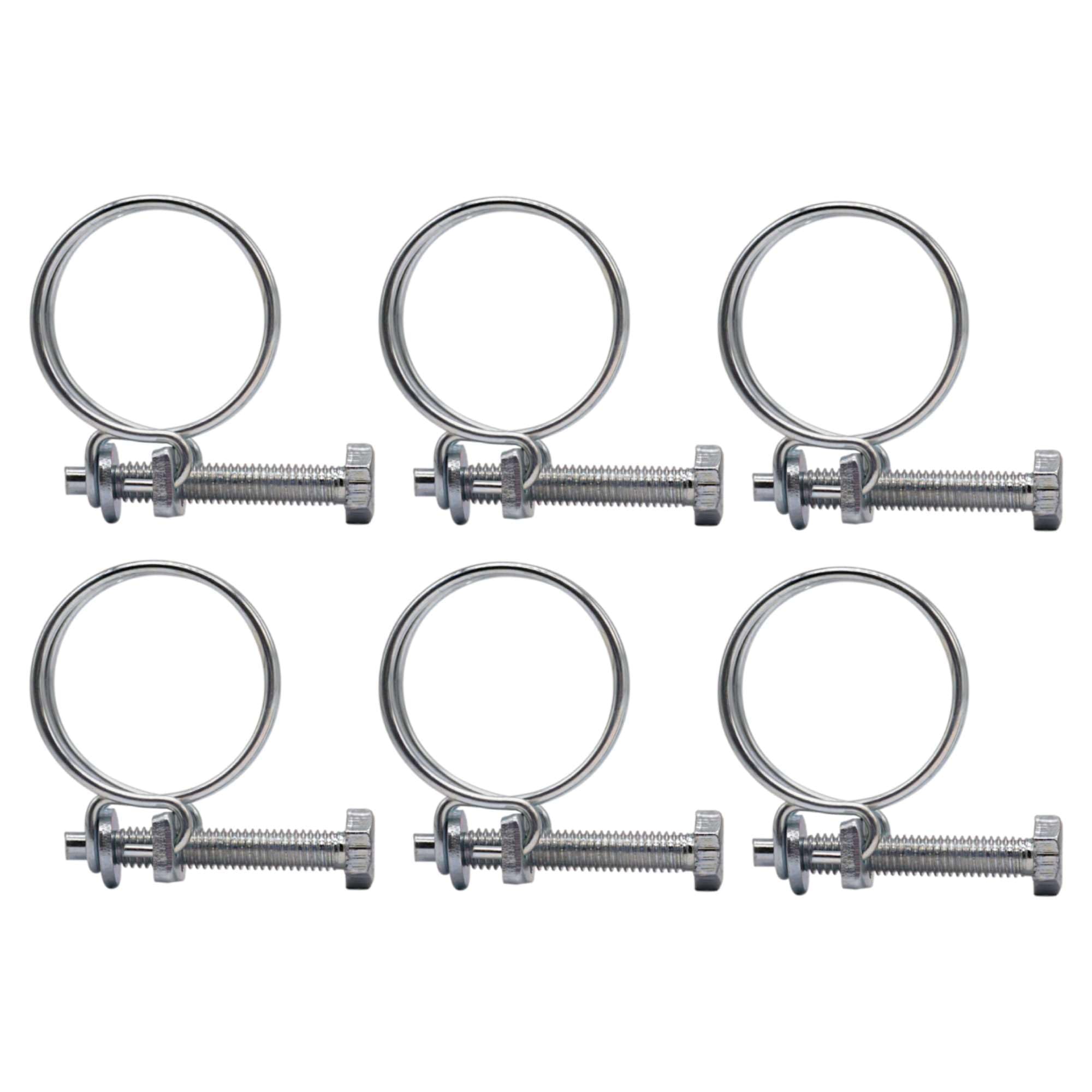 SKIR'CO Lot de 6 colliers de serrage réglables à double fil 65-70 mm, colliers de serrage en acier galvanisé, diamètre réglable