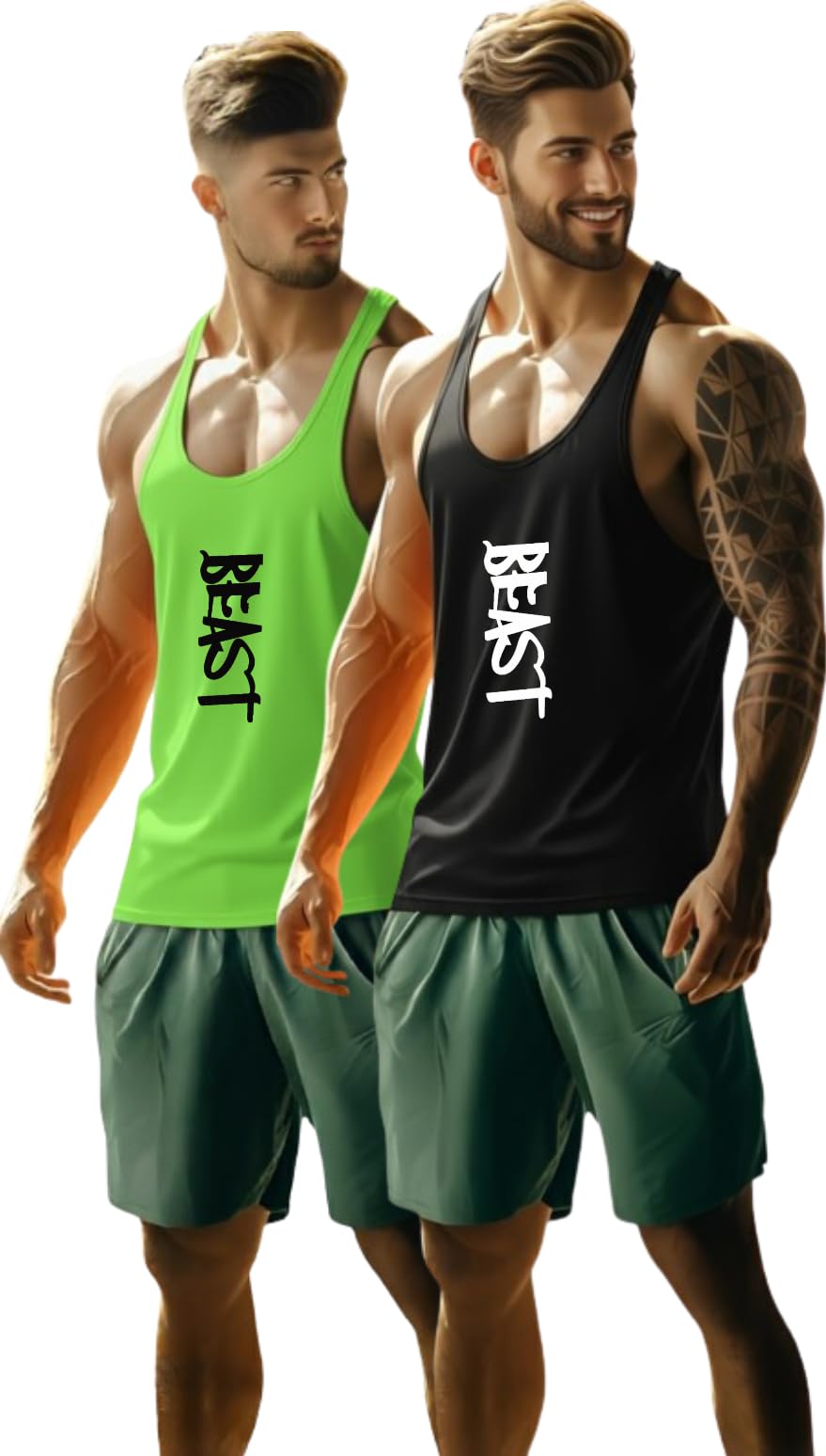 Men's Round Neck Gym Vest | Men Vest Gym | Men Vest Combo | Polyster Printed Vest Pack of 2 | Stylish & Comfortable-picture-30