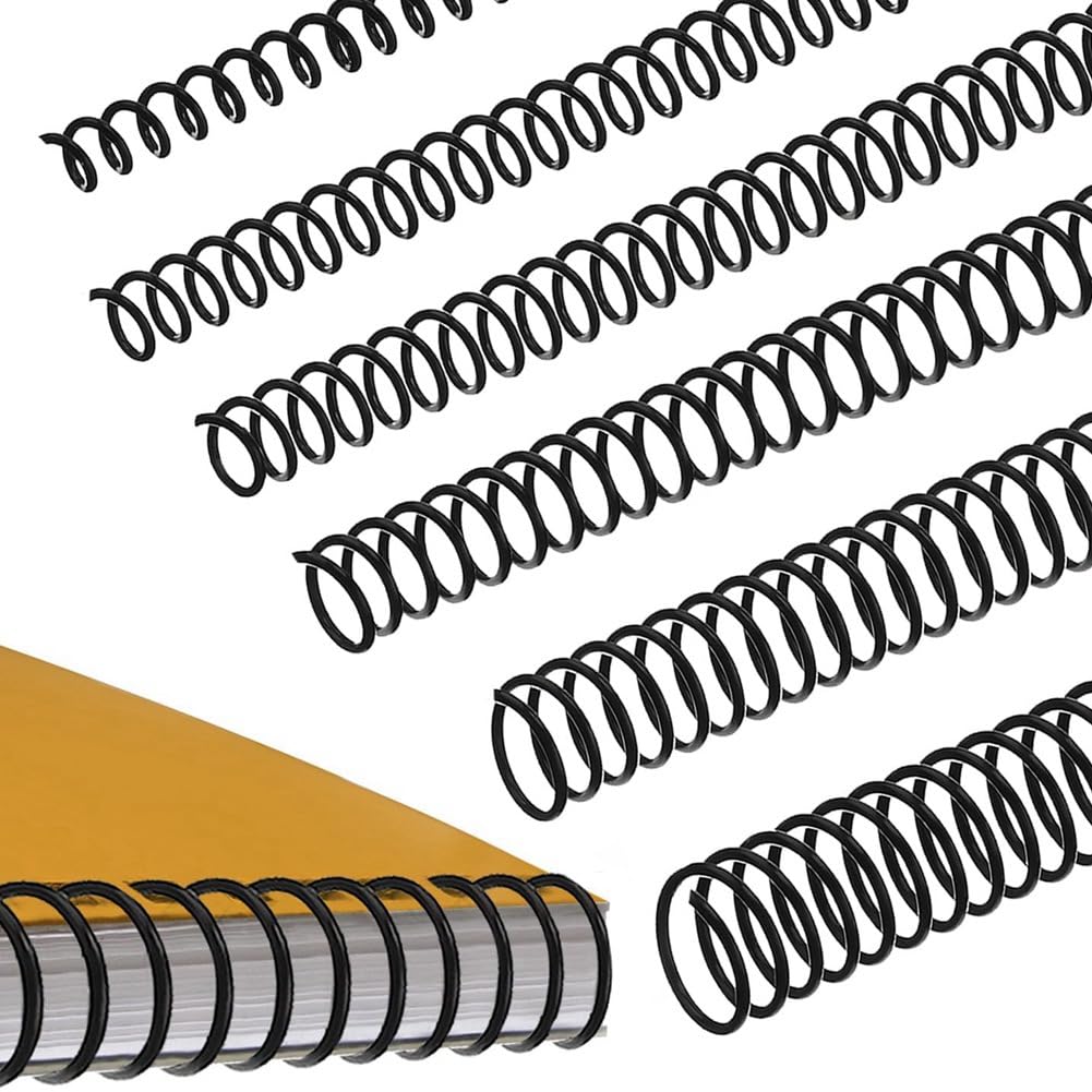 120 bobinas de encuadernación en espiral, espirales de plástico, anillos, peines de alambre en espiral en diferentes tamaños, división 4:1, duradera, fácil instalación, fácil de usar