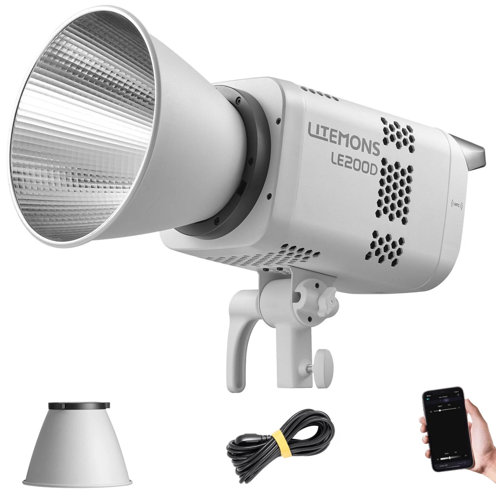 Godox Litemons LE200D Lampe LED 200W 5600K, CRI 96+ TLCI 97+, Monture Bowens, Lumière Studio Projecteurs, Compact Puissant pour Photographie, Vidéo, Streaming, Interview