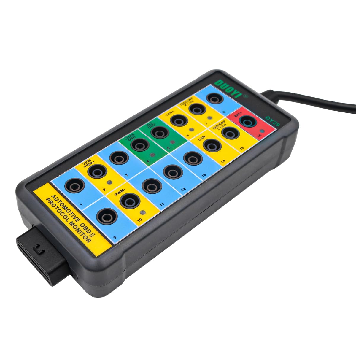 OBD Breakout Box OBDII Detector de protocolo Coche Can Test Breakout Box Diagnóstico de fallas Herramienta de escaneo Herramienta de escaneo de Acceso