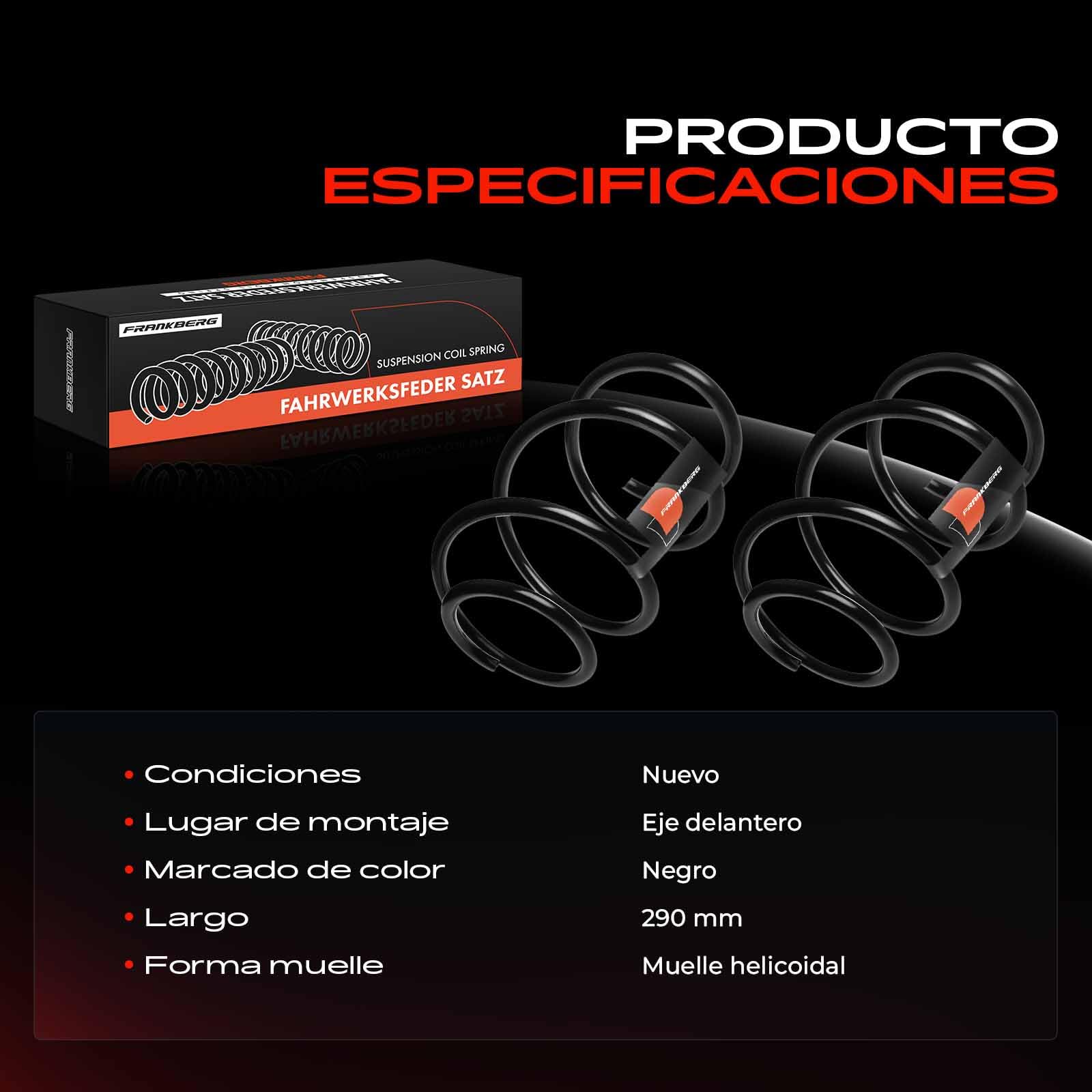 Frankberg 2 muelles de suspensión eje delantero 31336757780 | Compatible con: Z4 R.o.a.d.s.t.e.r E85