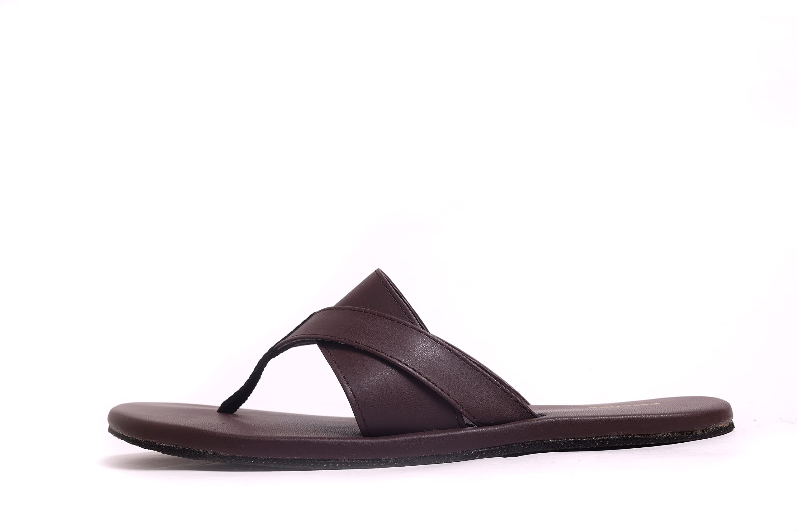 PaaduksMen's Pal DarkBrown Fashionable Flip-Flops - 10 UK