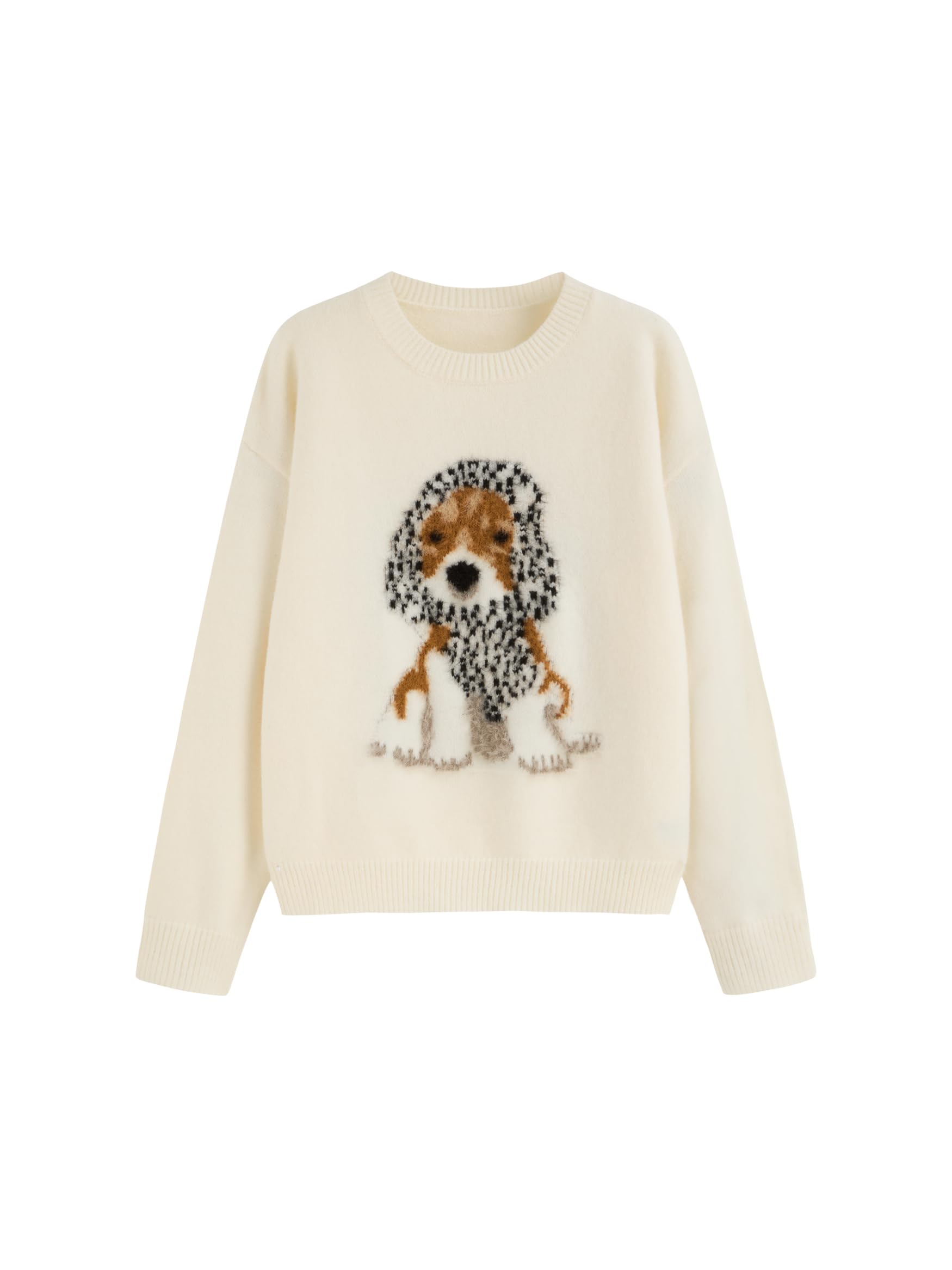 CIDER Oversized Sweaters Women Cute Animal Graphic Knit Pullover | Crew Neck,Cozy,Warm,Chunky Loose Knit Top,Relaxed Fit Sweater,Casual Fall Winter Sweater Outfits