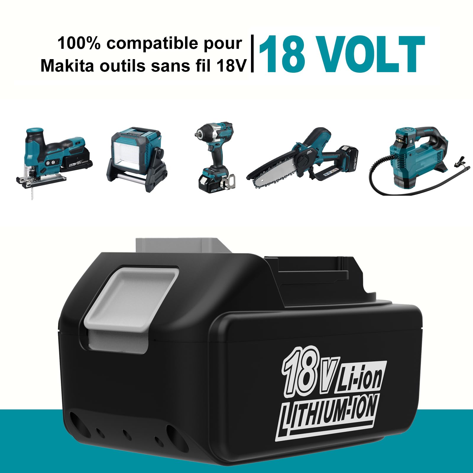 4pcs 18V 5500mAh Batterie pour Makita 18V Batterie