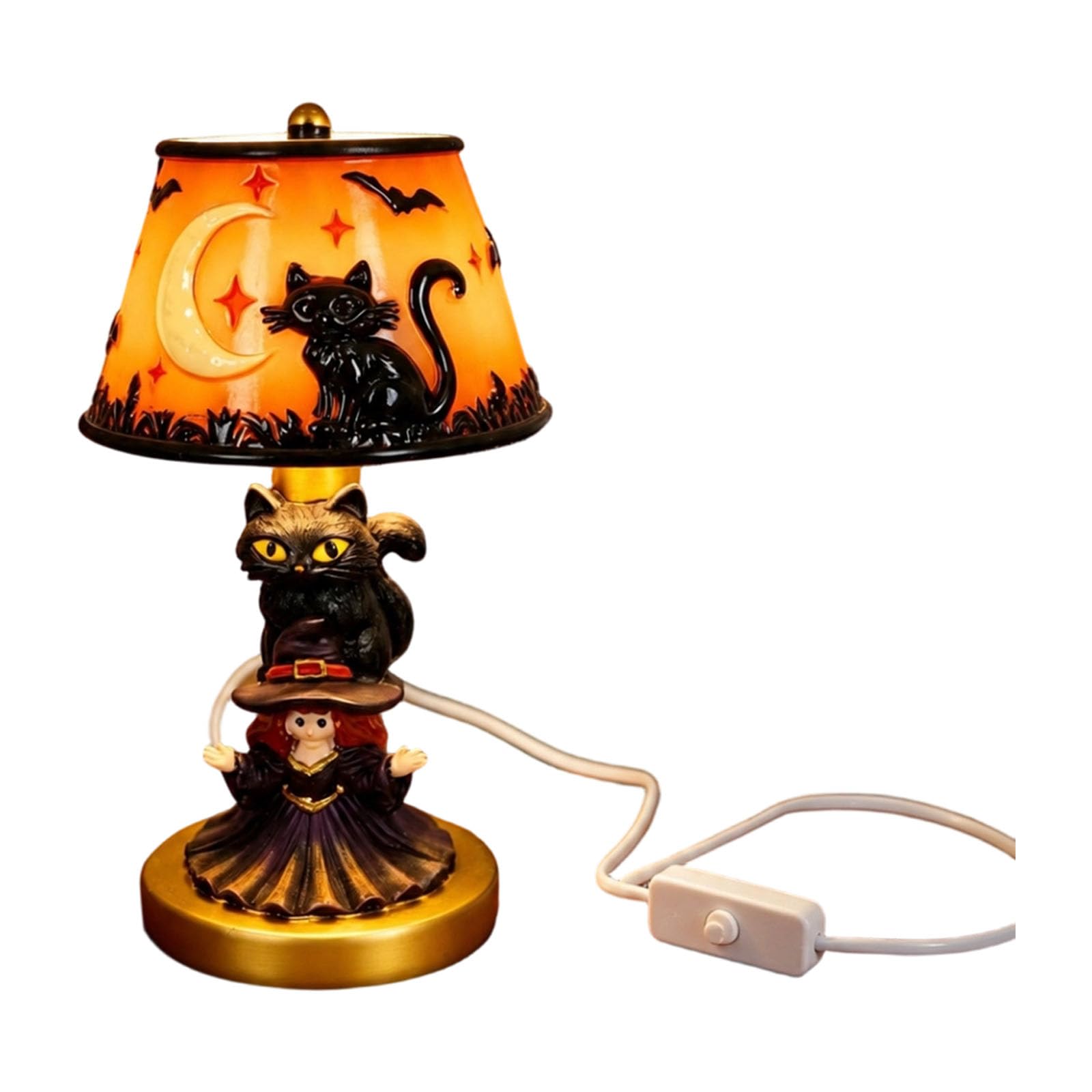 Drtlpmb C Halloween Table Lamp Usb Powered Night Light With On Off Ontrol, Resin Accent Glow For Bedside Shelf Entryway Decor Holiday Tabletop Lamp Seasonal Accent Light Usb Decor Resin Nightlight Ord Ontrol