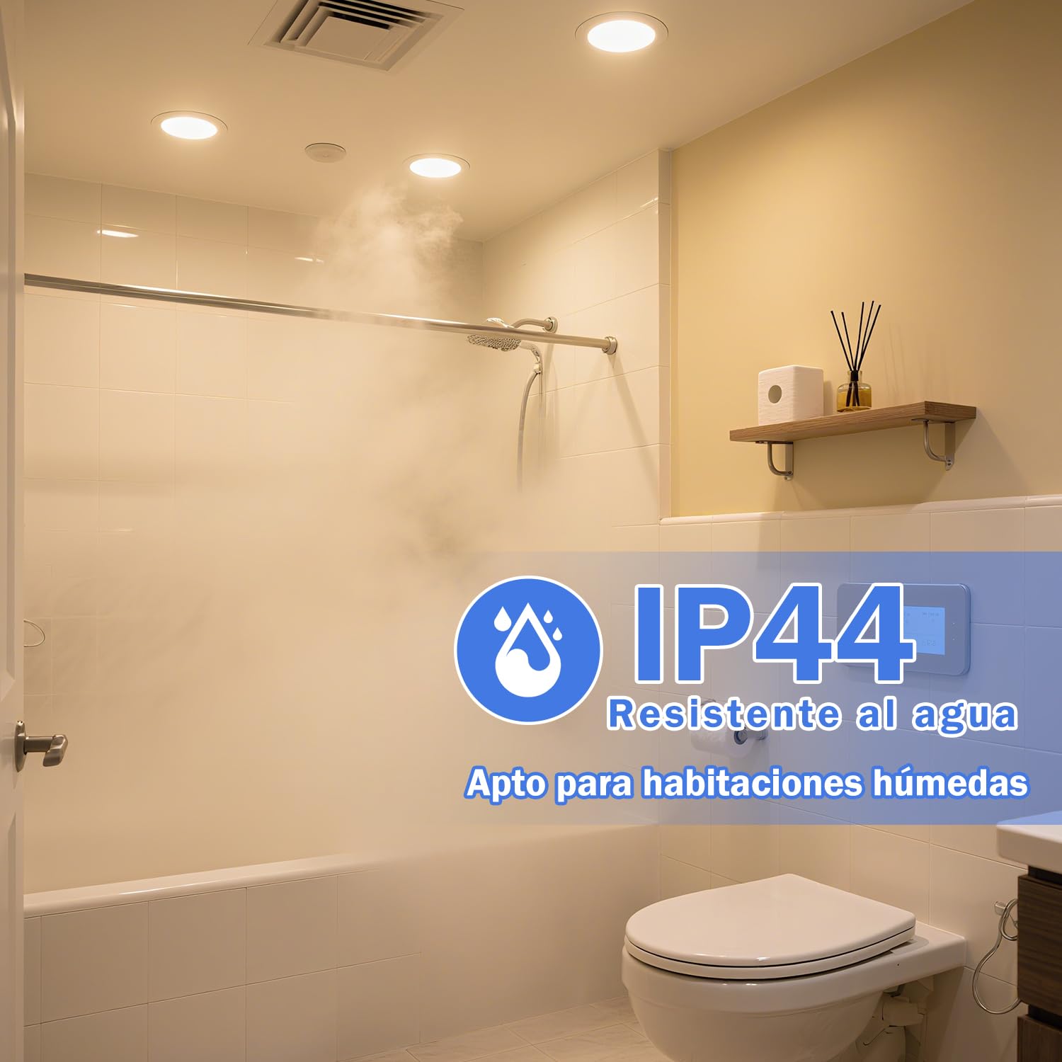 12 Pack Downlight LED 7W 700LM, Luz Empotrable Regulable 3 Temperaturas, Con Clip Azul, Para Interior Techos (Blanco)