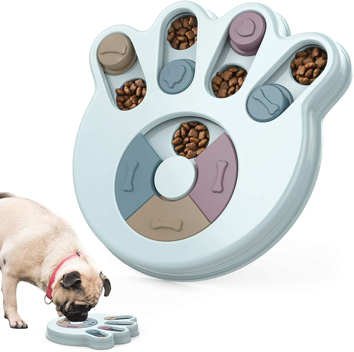 Woofy Slow Feeder & IQ Interactive Puzzle Game Training Toy - Treat Dispenser and Training Feeding, Non-Slip Bottom Dog Enrichment Toys for Dogs and Cats (B0B8VTZCPD) Amazon Price History, Amazon Price Tracker