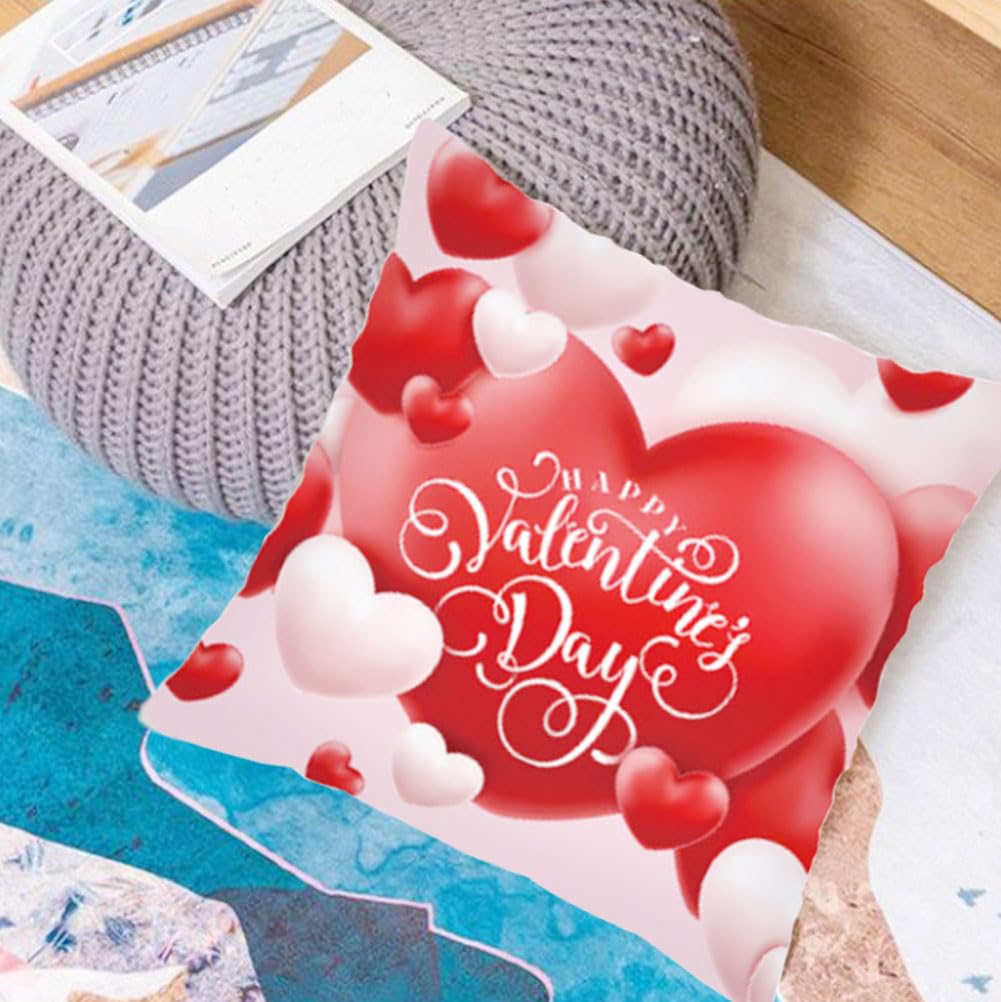 Set di 2 federe per cuscini per San Valentino, 40 x 40 cm, motivo floreale con