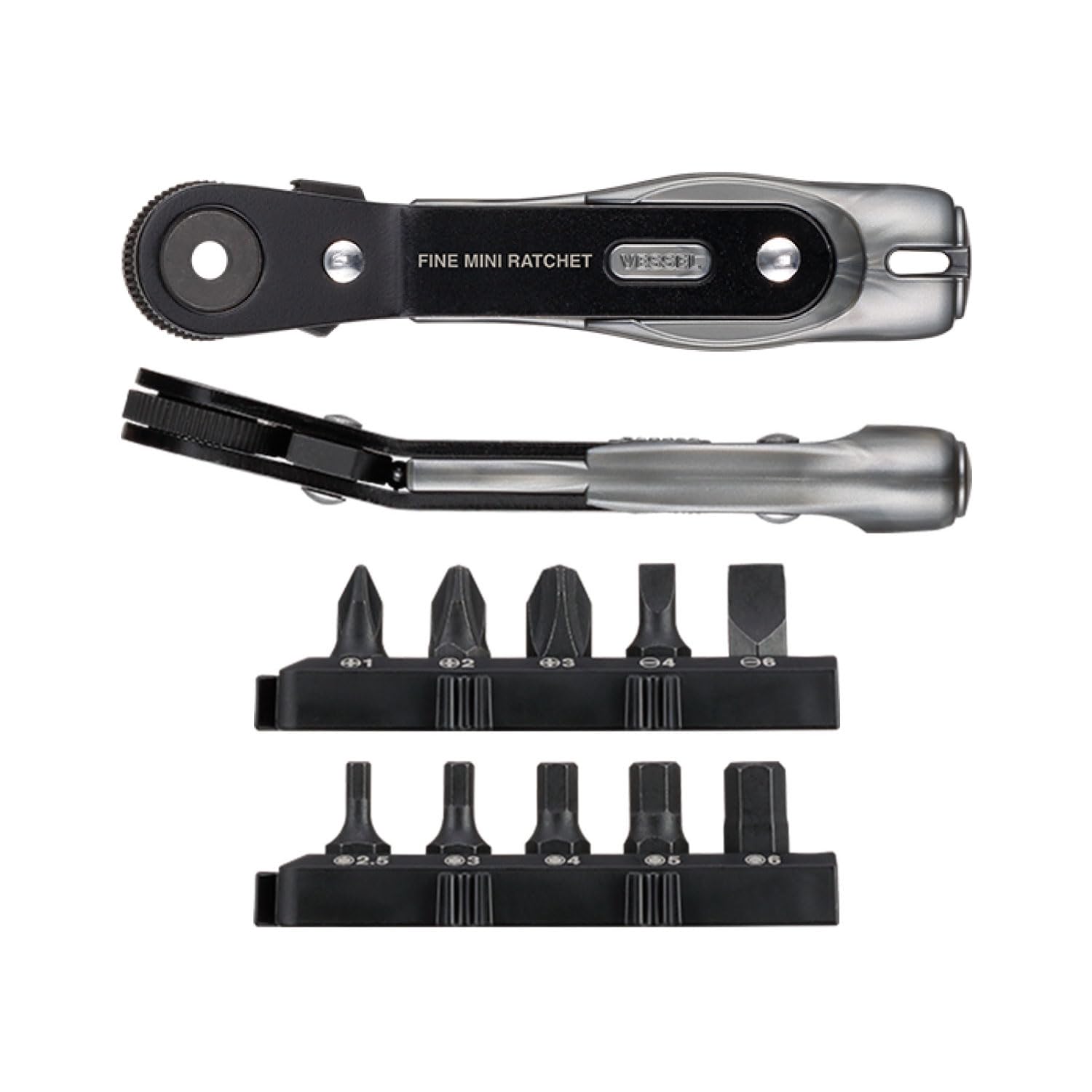 Vessel Black Td-25B Ultra Thin Fine Mini Ratchet Screwdriver Vent Type With 10 Bits