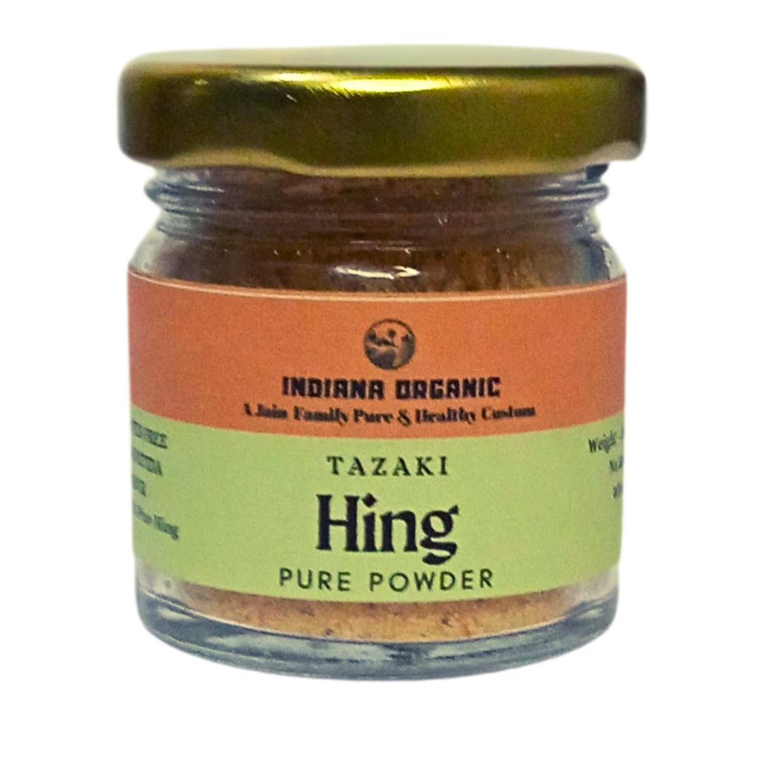 Indiana Organic Asafeotida Powder, Pure super strong Hing powder | Gluten Free, No wheat or Maida - 25 Gram