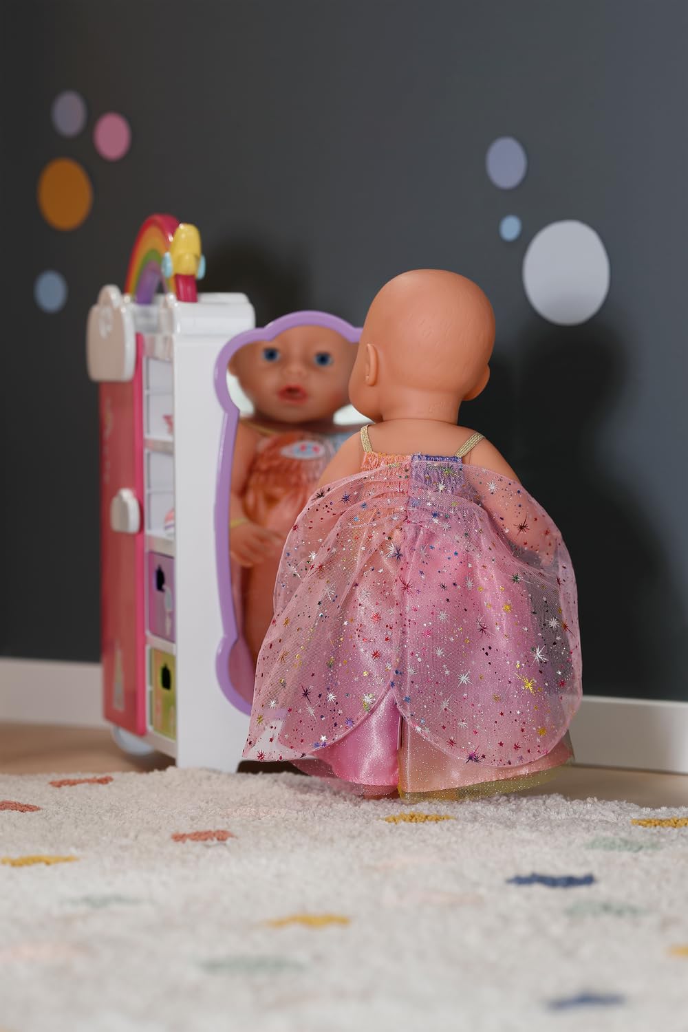 BABY born 836132 Zapf Creation tęczowa sukienka dla lalek 43 cm, dla dzieci w wieku 3+, 836132 Zapf Creation